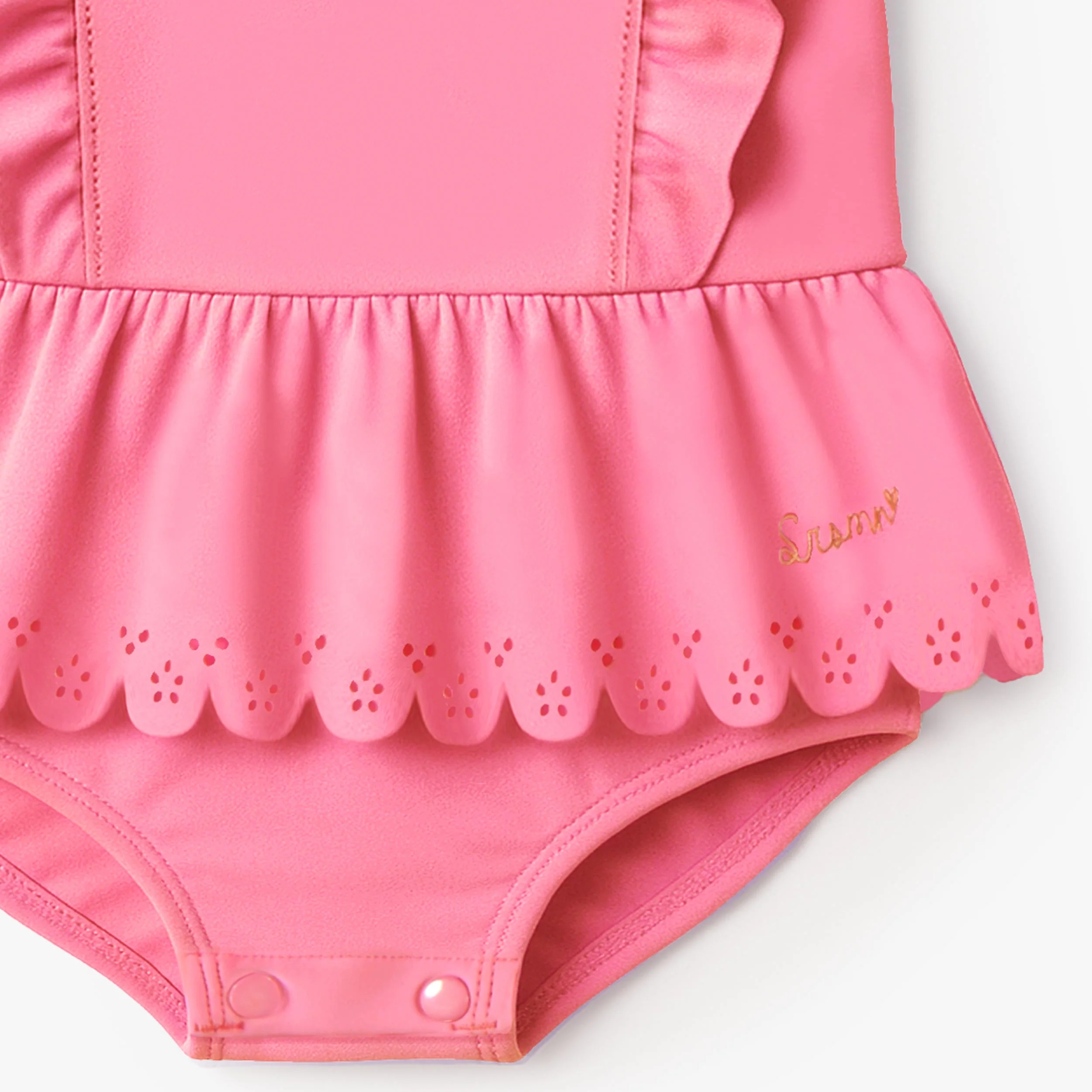 Maillot de bain une pièce rose avec volants, bébé - Image 3
