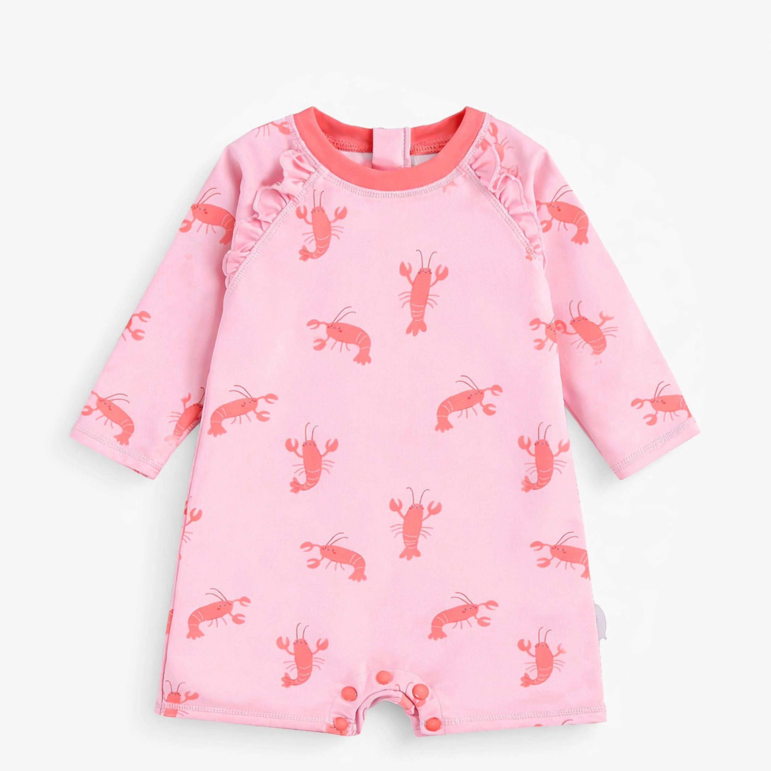 Maillot de bain une pièce rose à motifs de homards, bébé