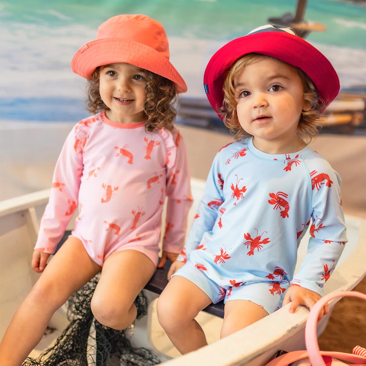 Maillot de bain une pièce rose à motifs de homards, bébé - Image 4