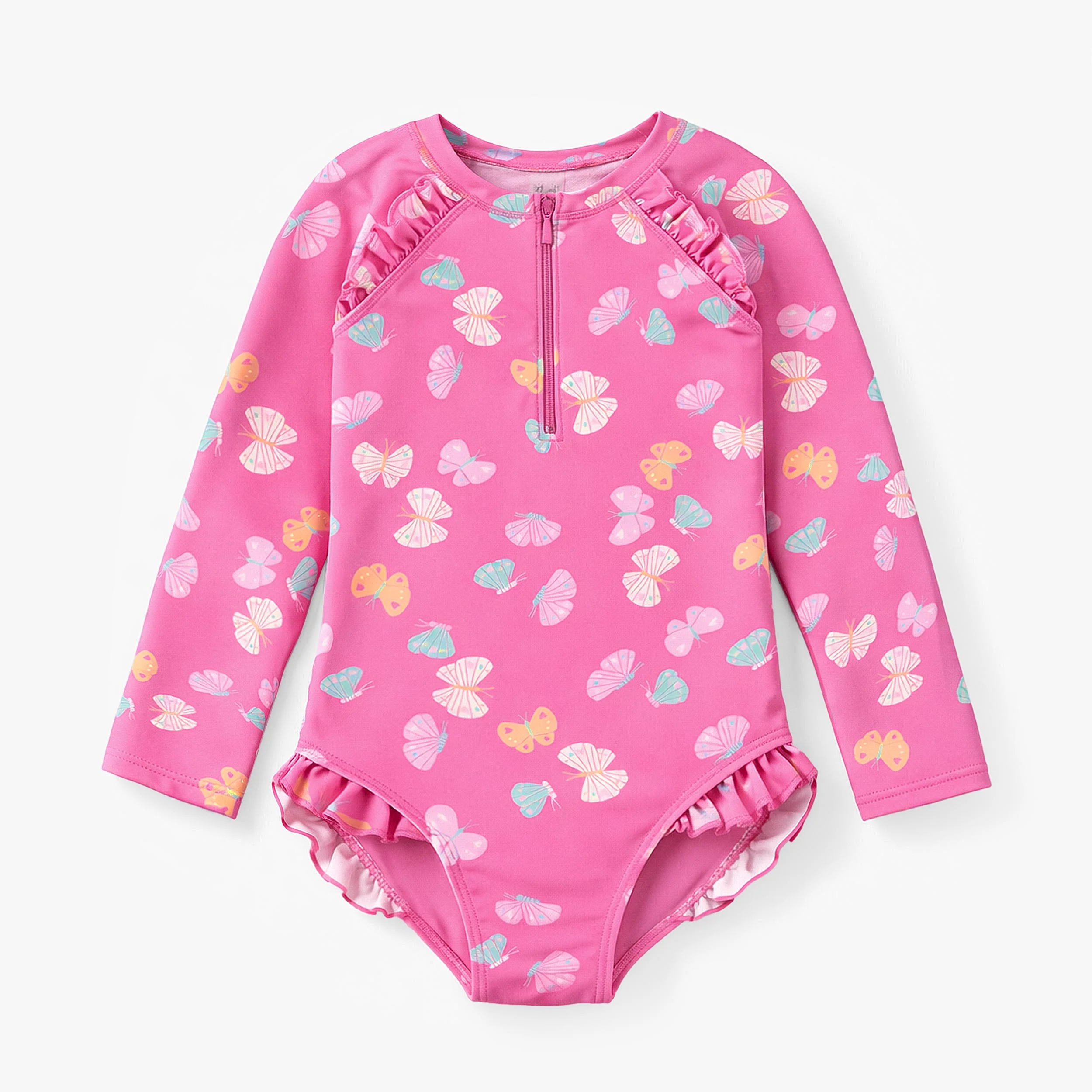 Maillot de bain une pièce rose à motifs de papillons, enfant