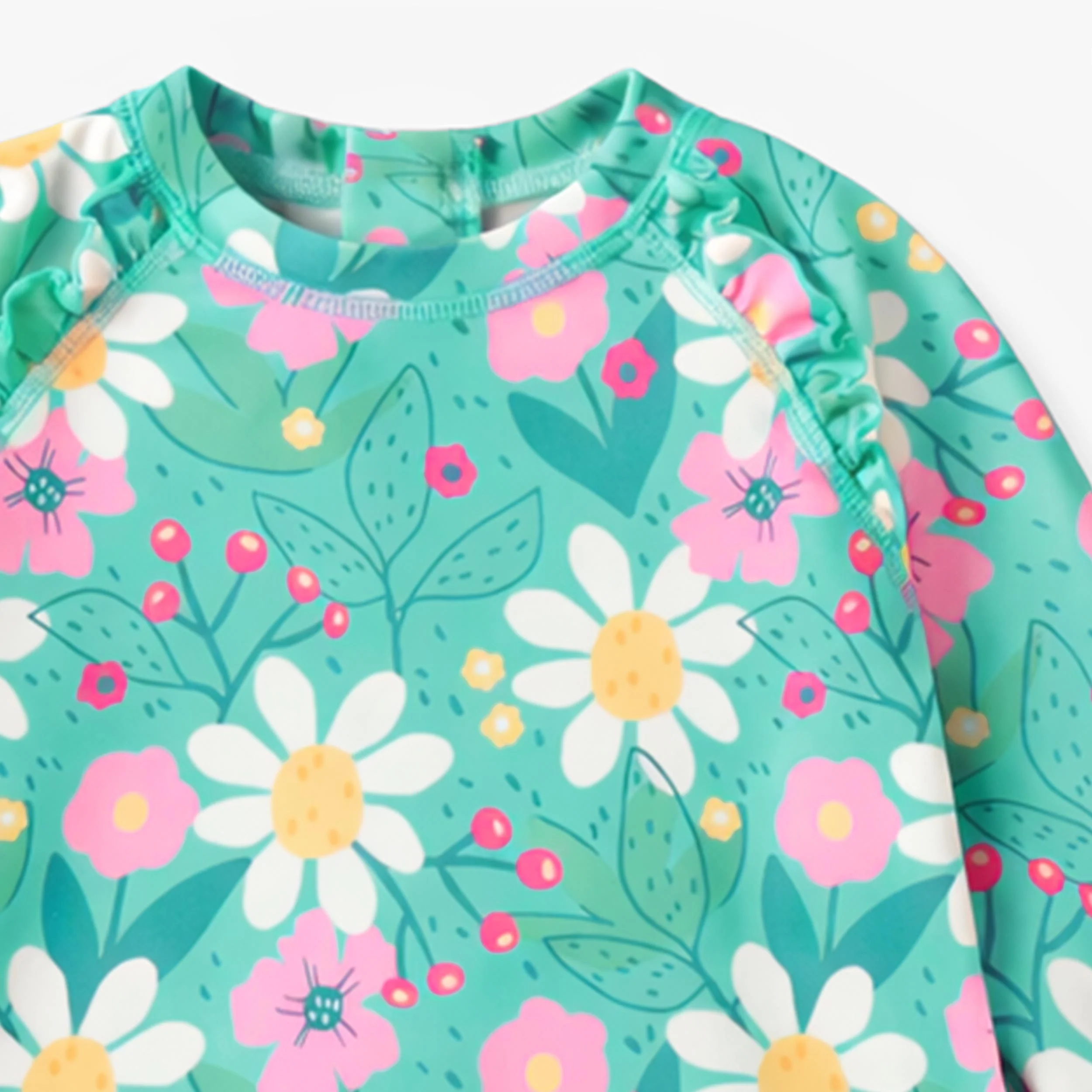 Maillot de bain une pièce turquoise à motif floral, bébé - Image 6