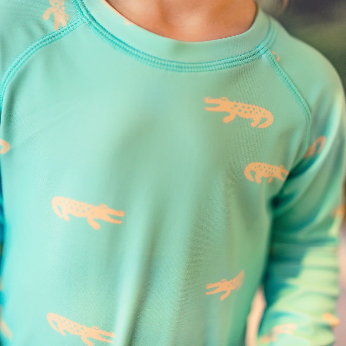 Maillot de bain une pièce turquoise à motifs de crocodiles, bébé - Image 3