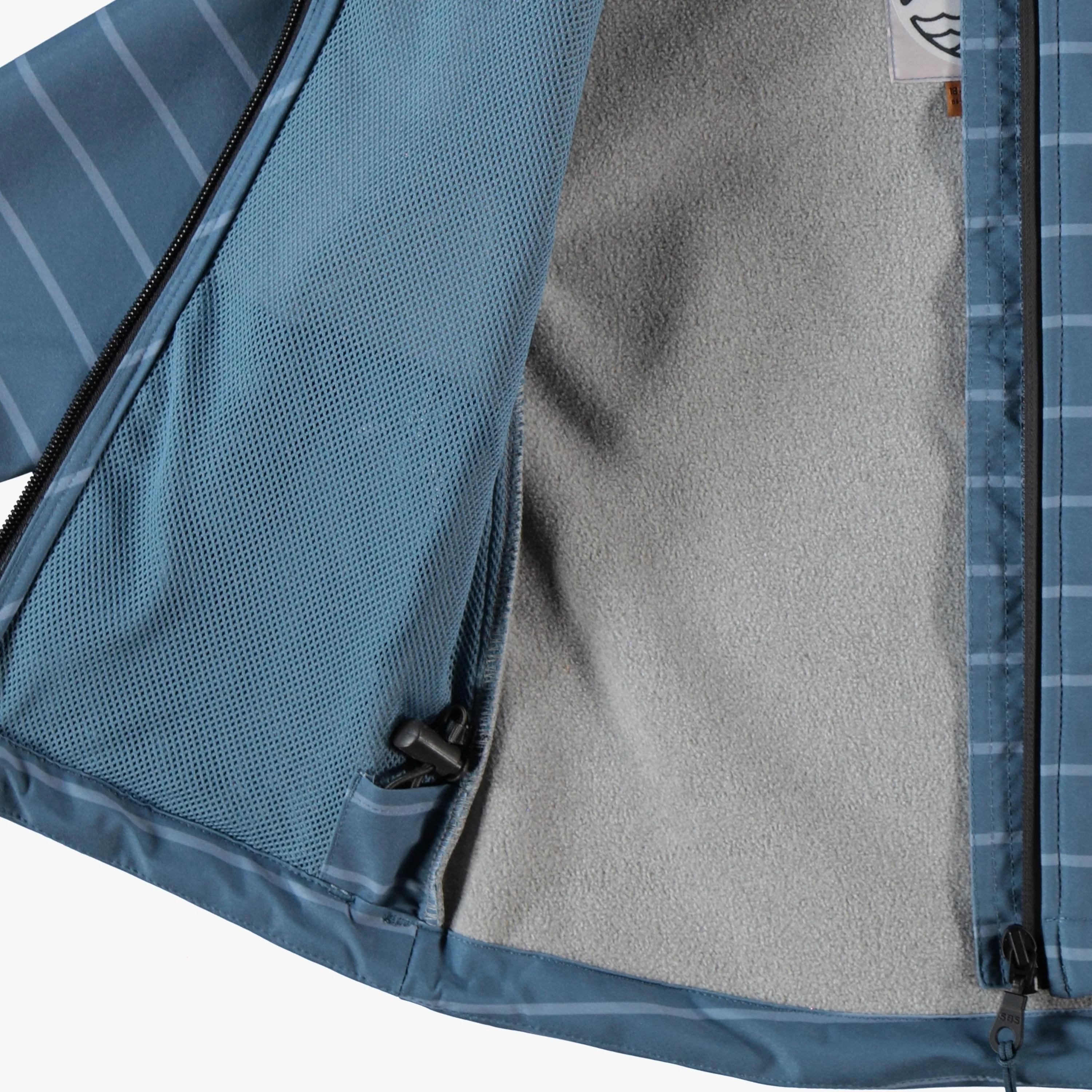 Manteau bleu en coquille souple avec rayures, bébé - Image 4