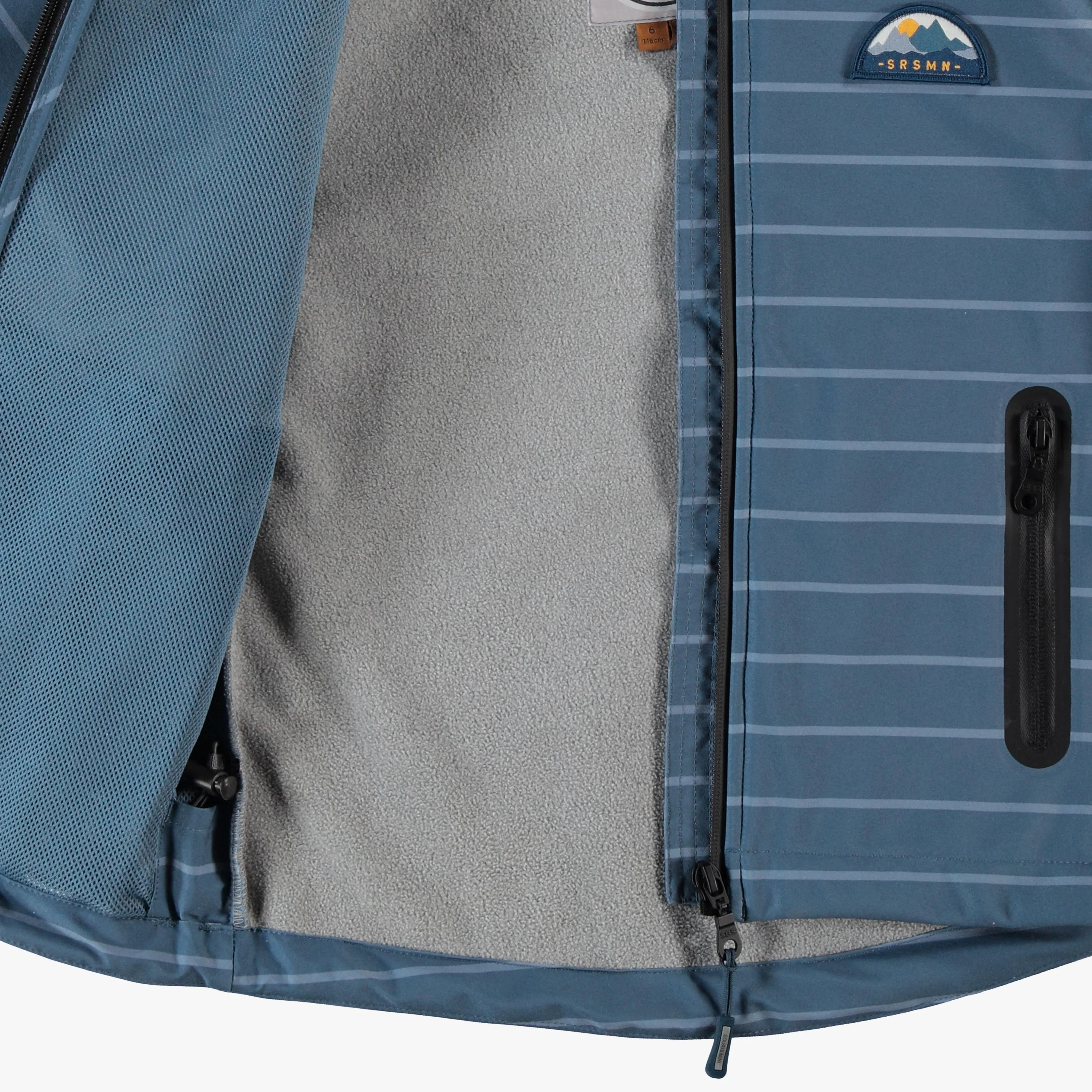 Manteau bleu en coquille souple avec rayures, enfant - Image 4