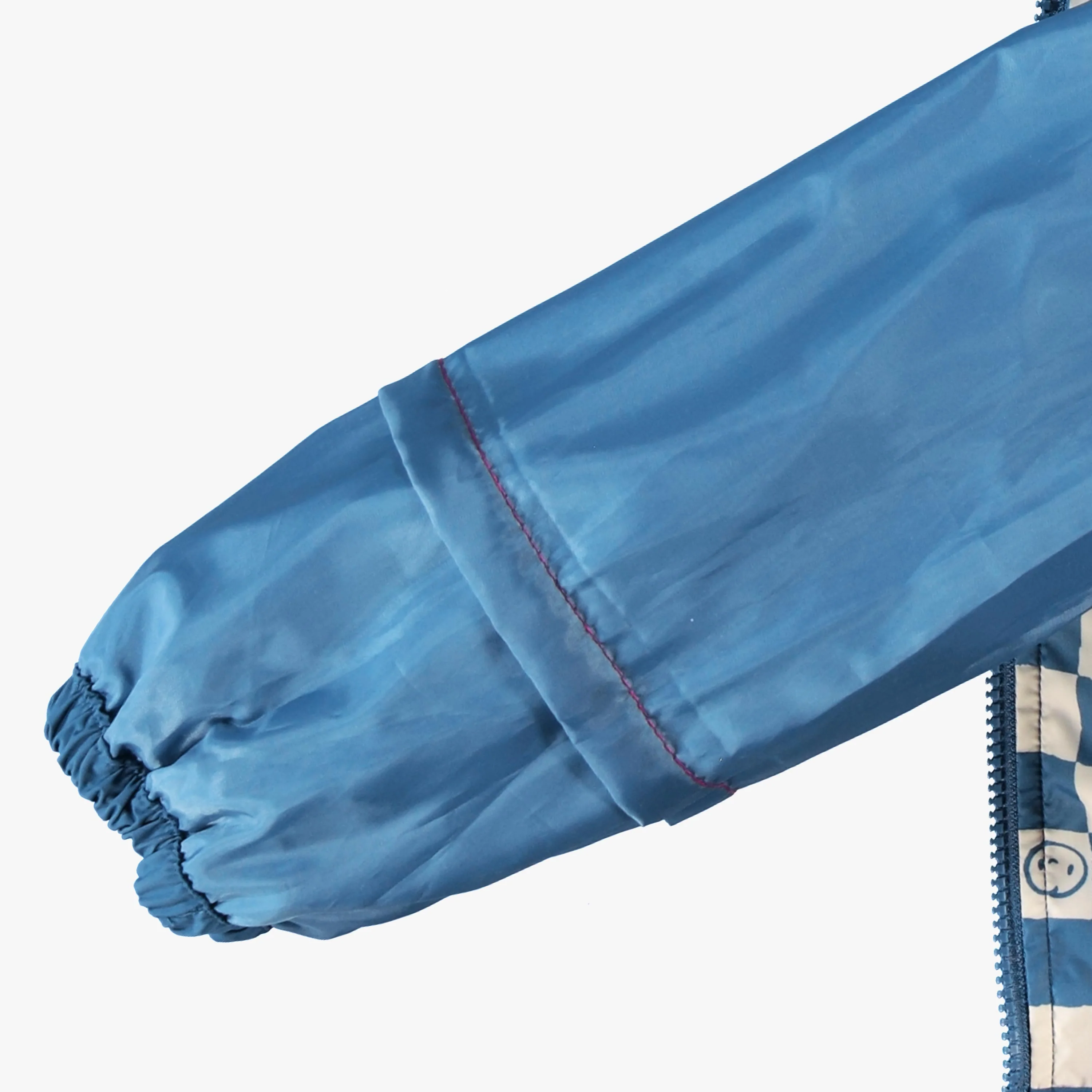 Manteau coupe-vent bleu à motif damier, enfant - Image 6