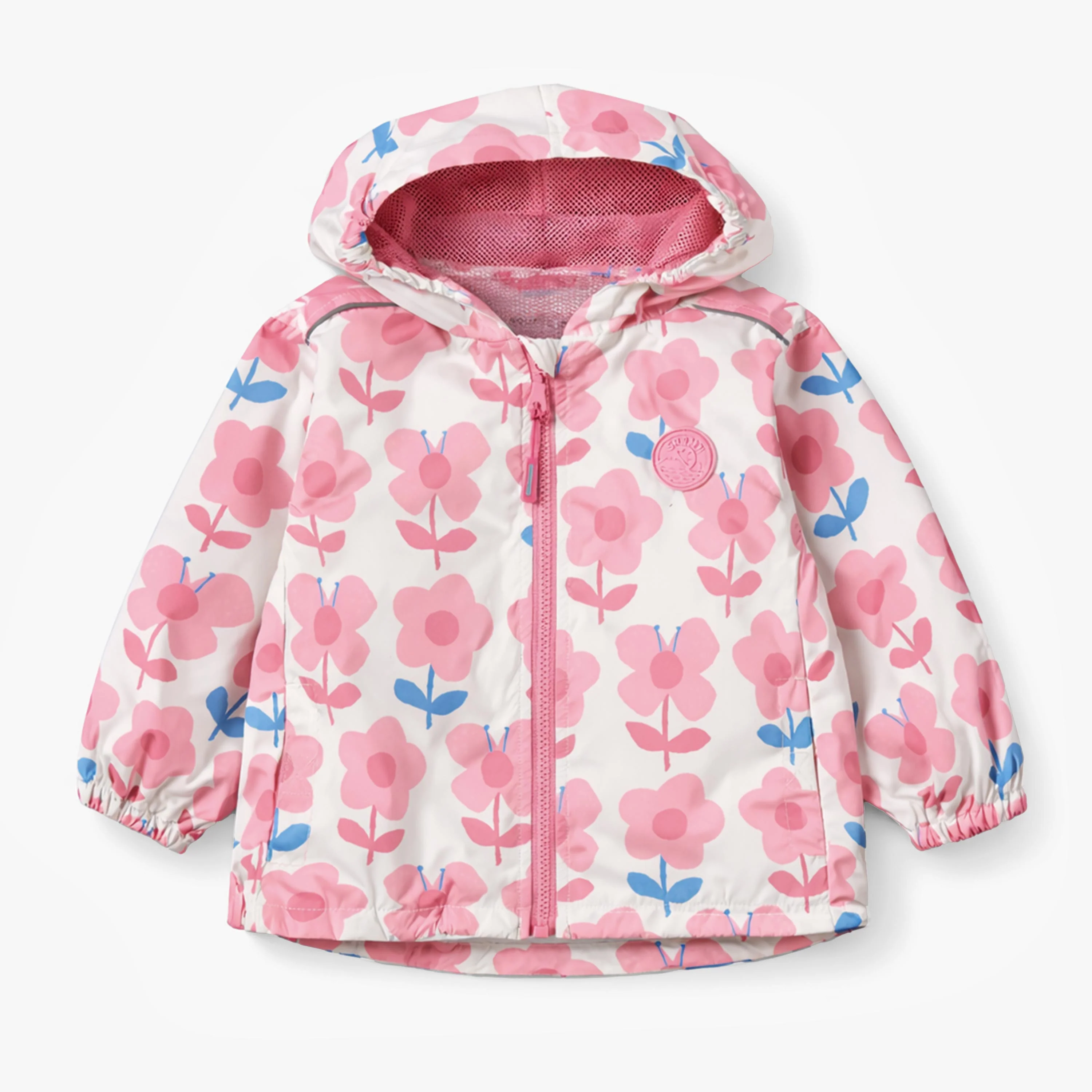 Manteau coupe-vent crème à motif floral, bébé