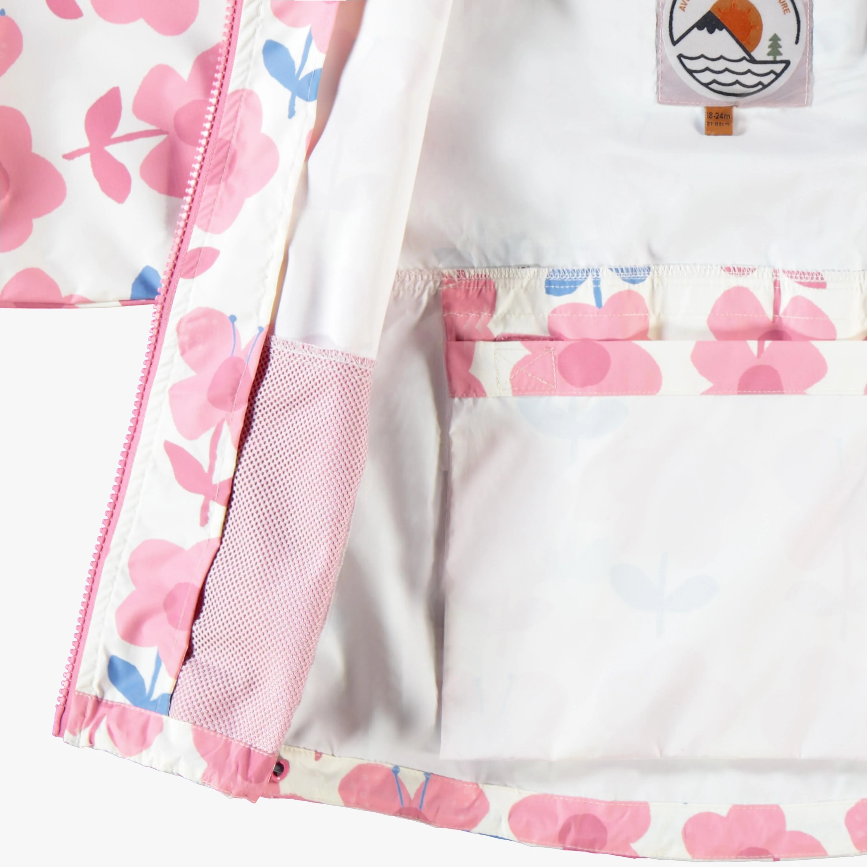 Manteau coupe-vent crème à motif floral, bébé - Image 5