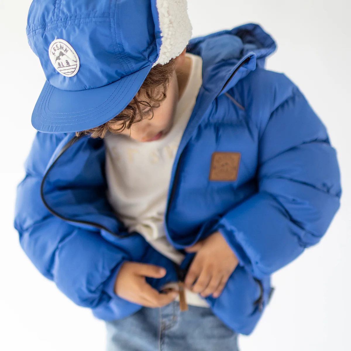 Manteau doudoune léger bleu, enfant - Image 4