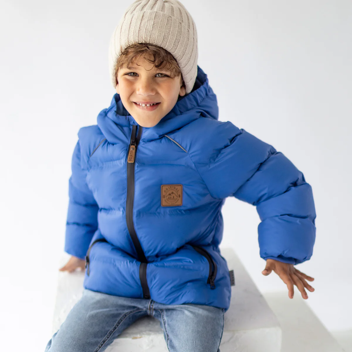 Manteau doudoune léger bleu, enfant - Image 5