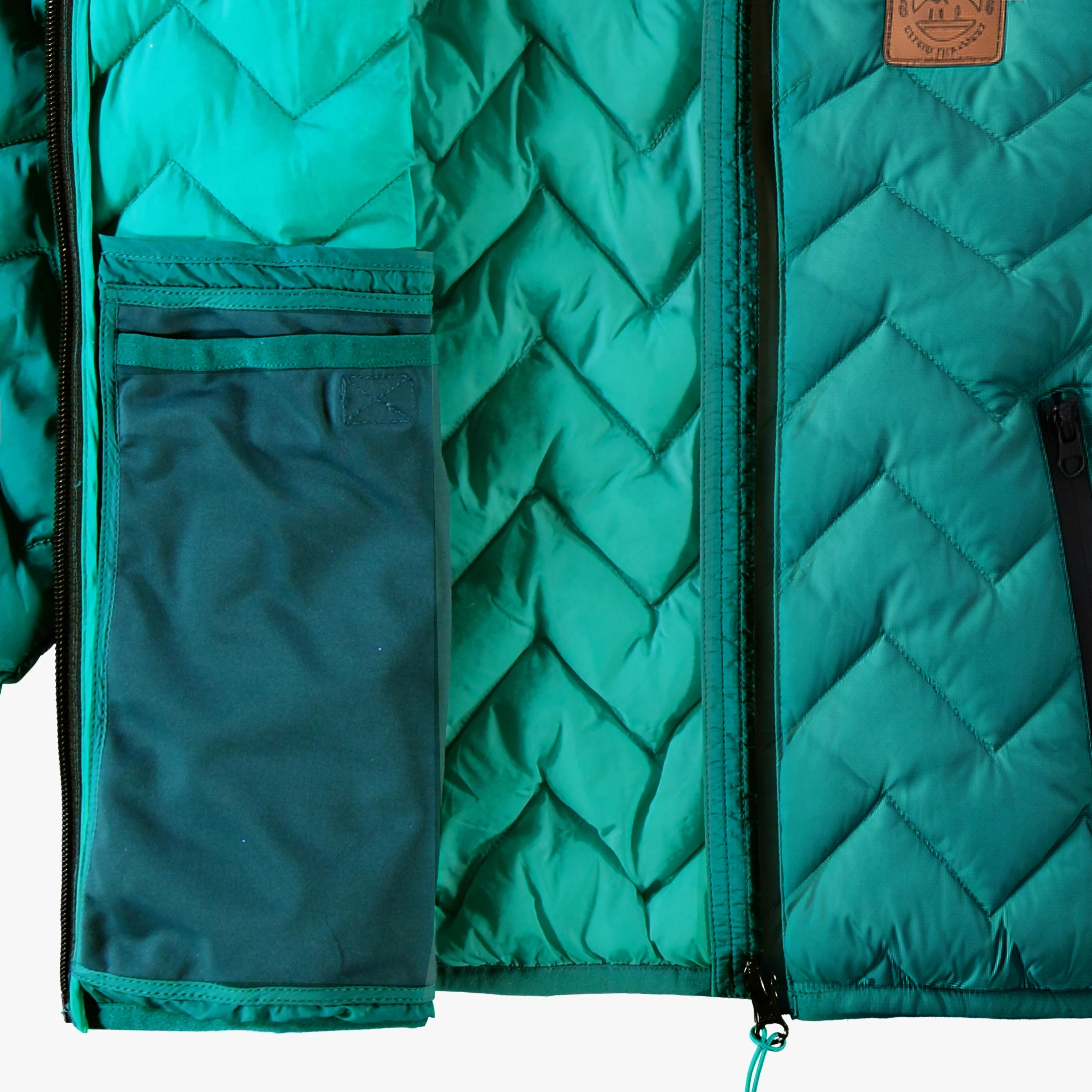 Manteau doudoune turquoise avec matelassé chevron, enfant - Image 5