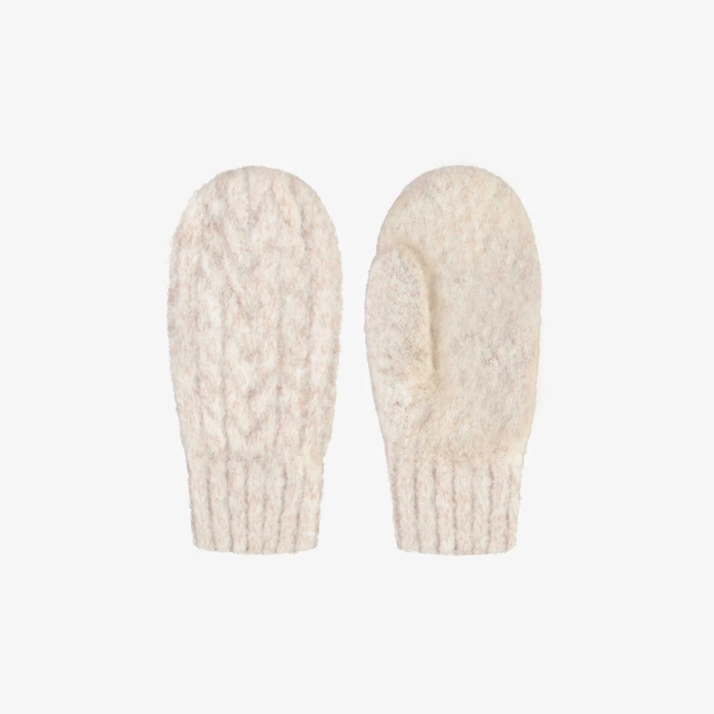 Mitaines beiges en tricot, enfant