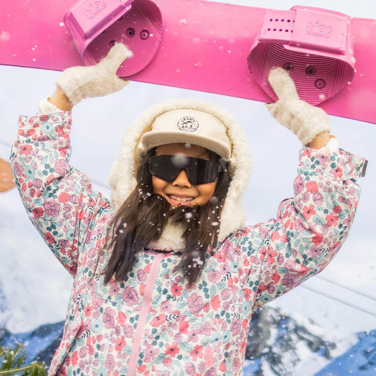 Mitaines beiges en tricot, enfant - Image 2