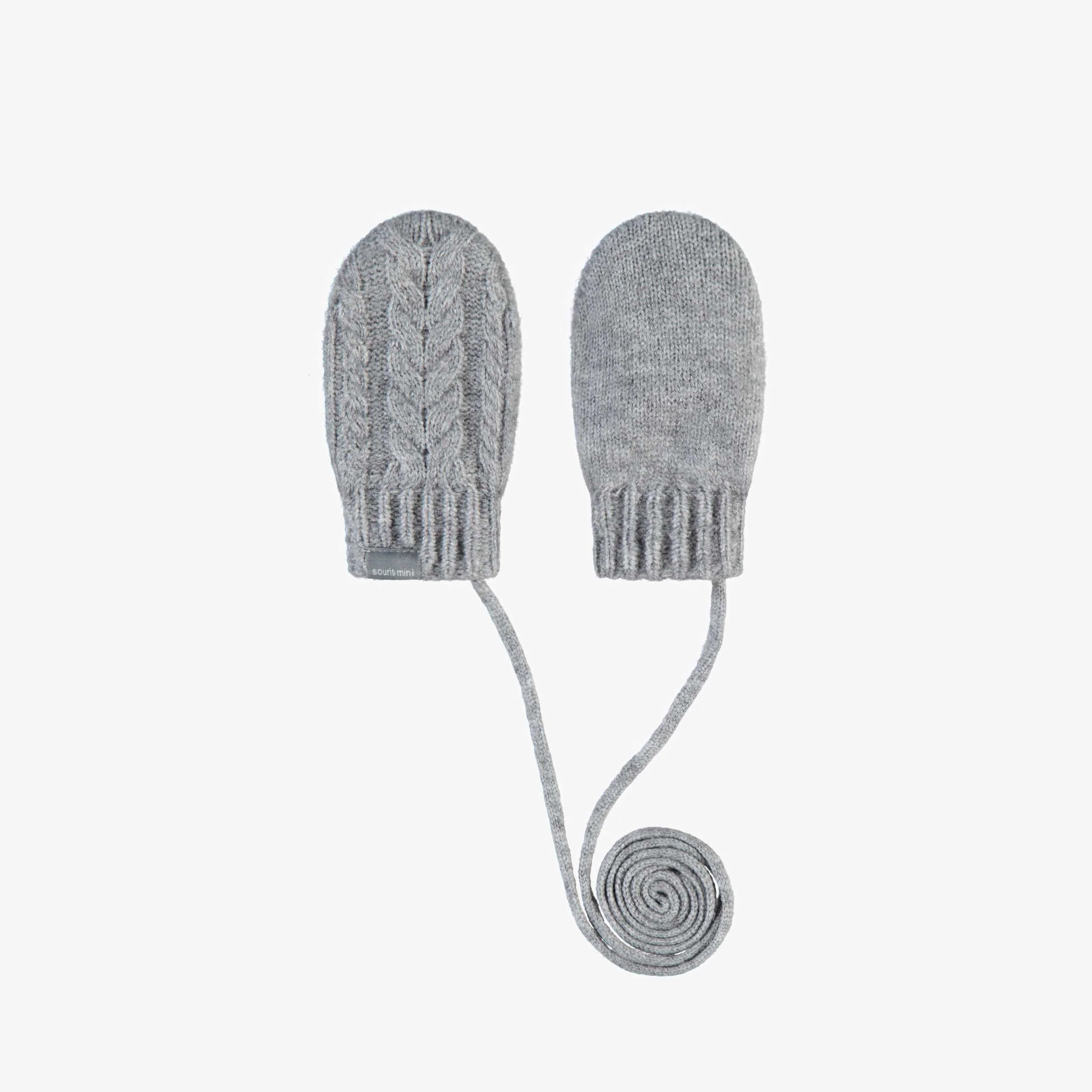 Mitaines grises en tricot, bébé