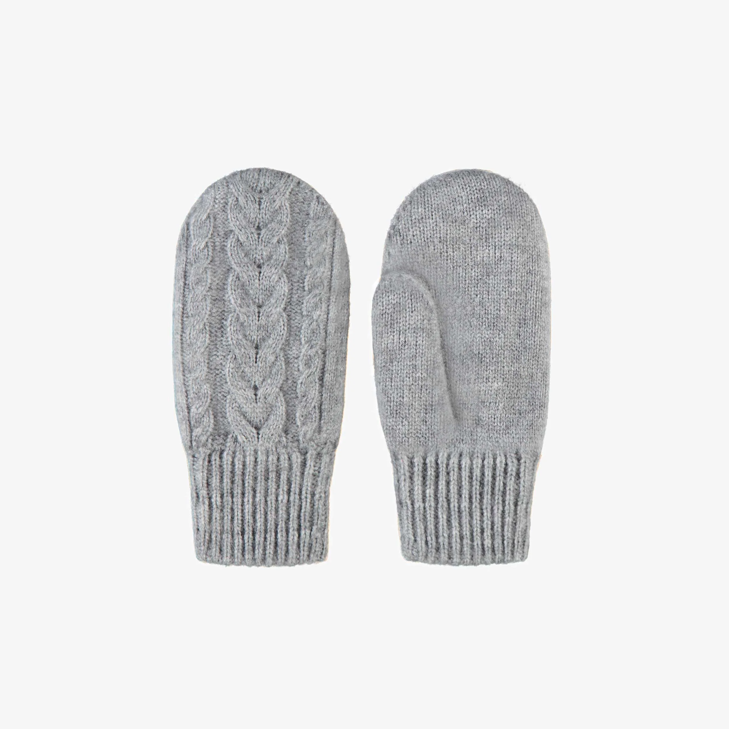 Mitaines grises en tricot, enfant