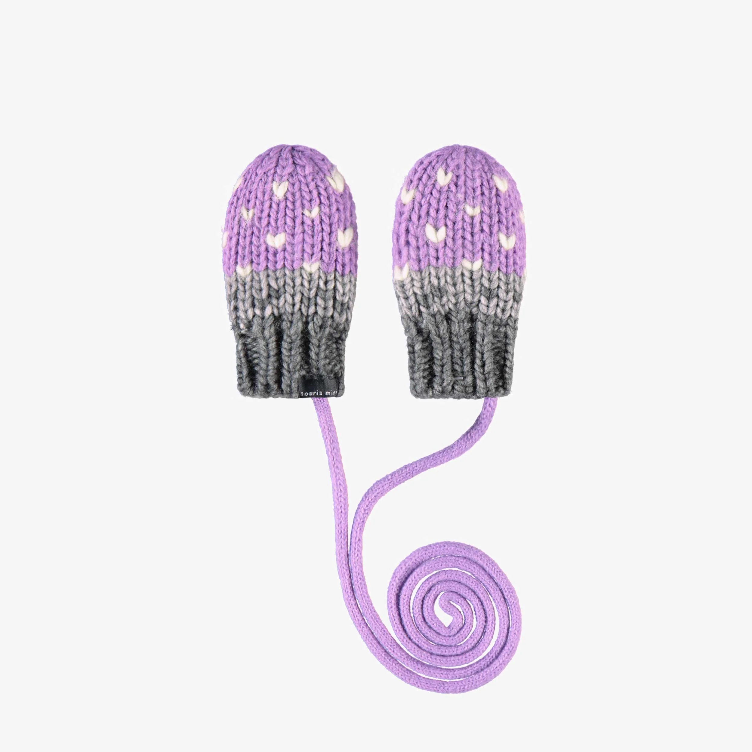 Mitaines mauves en tricot, bébé