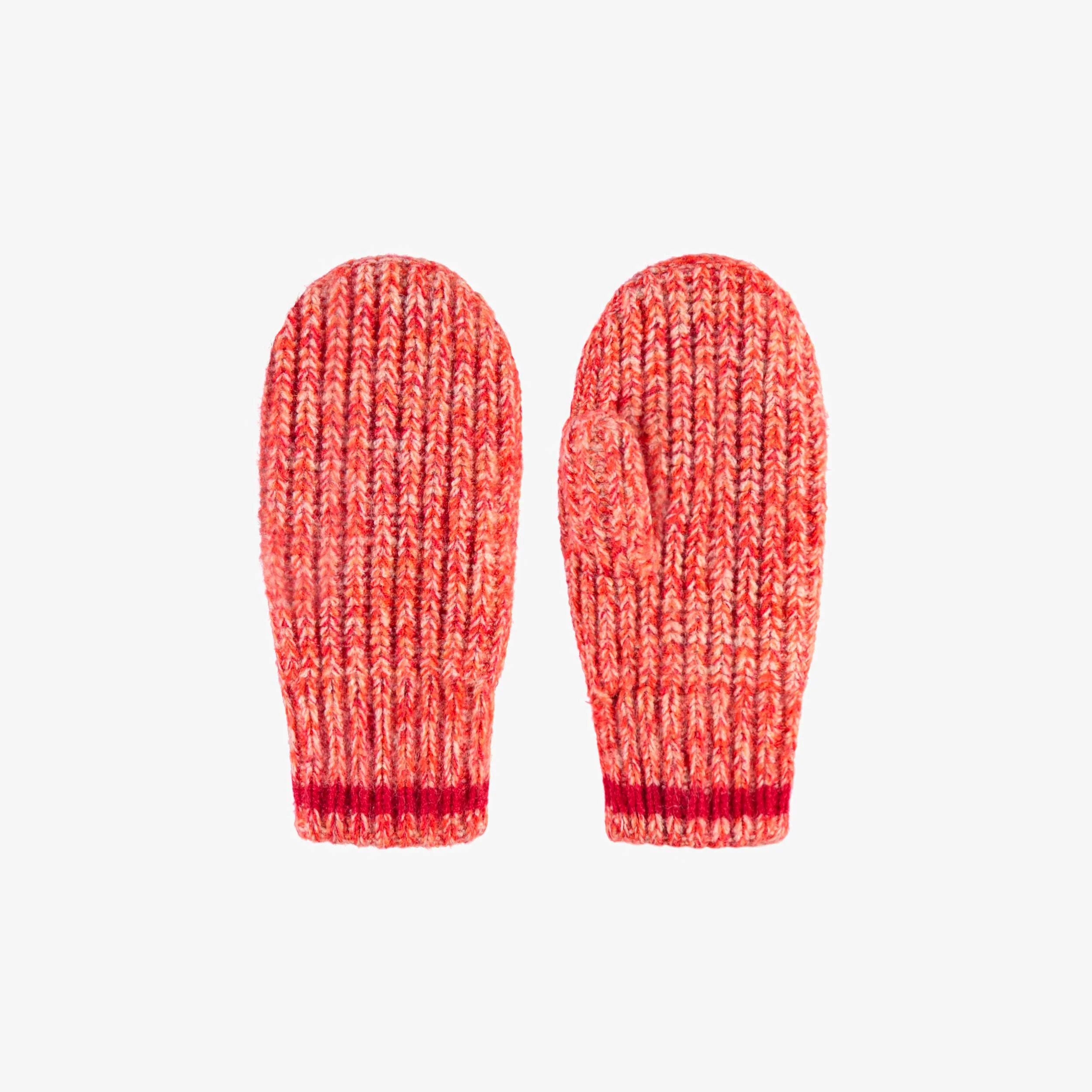Mitaines orange en tricot, enfant