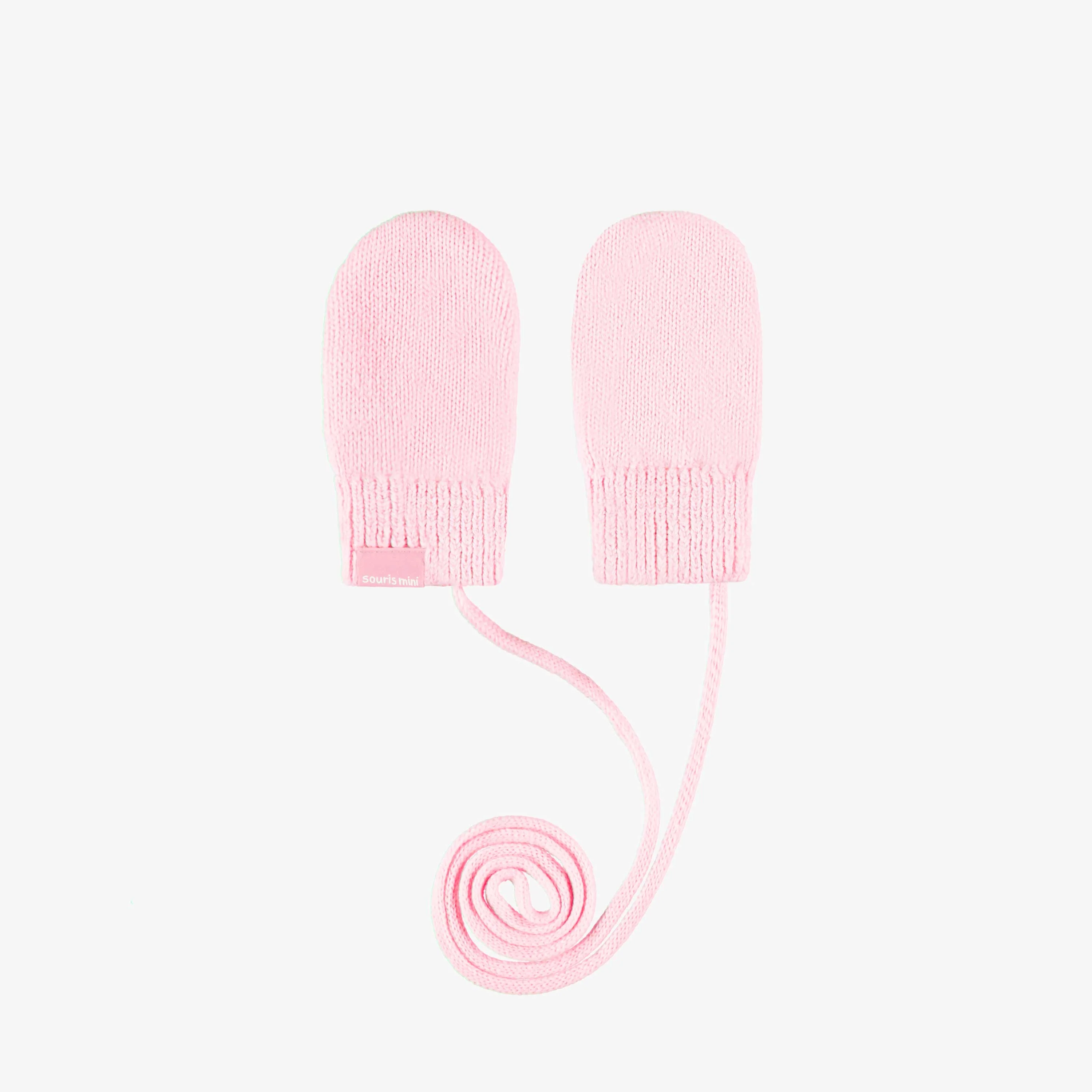 Mitaines rose scintillant en tricot, bébé