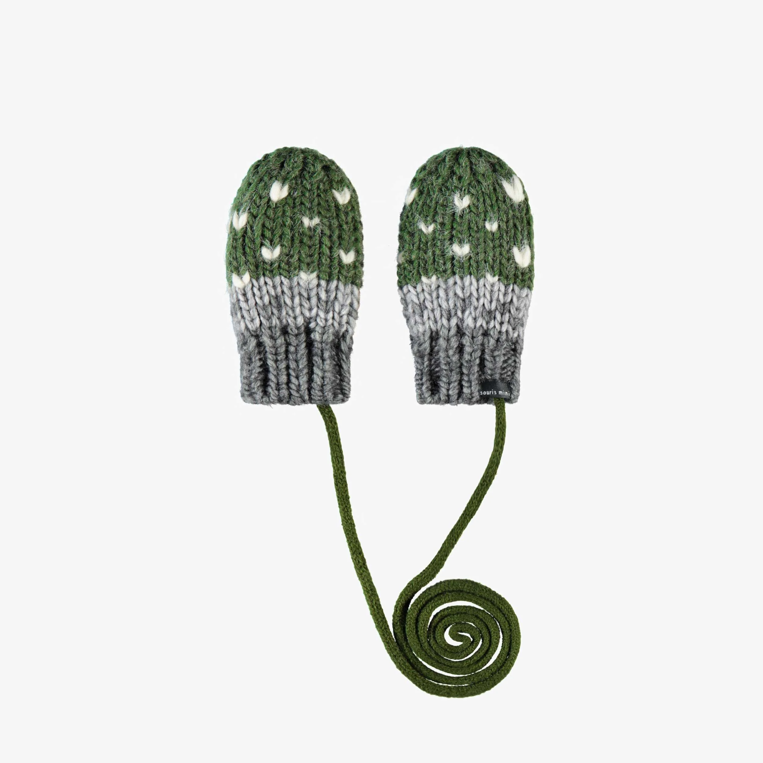 Mitaines vertes en tricot, bébé