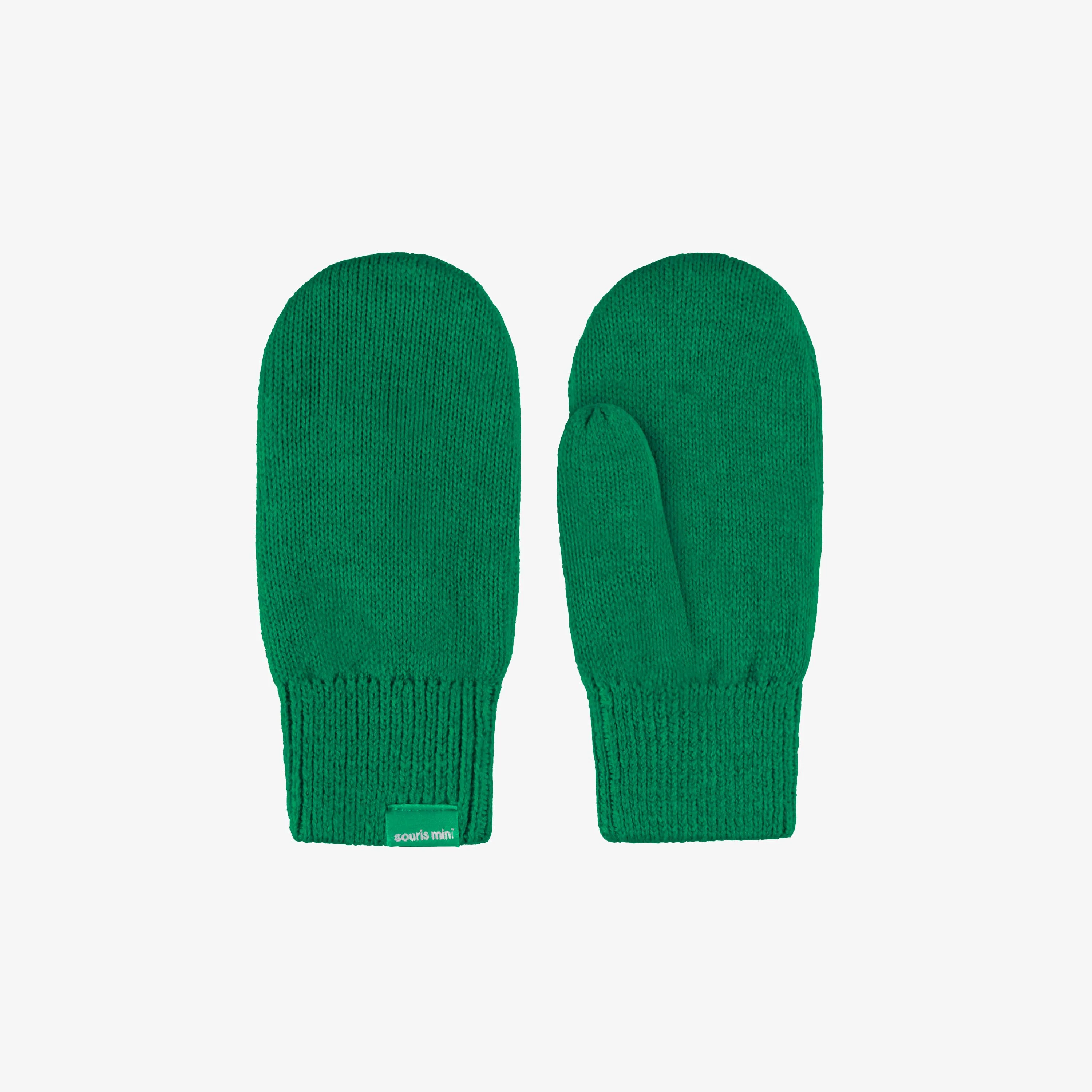 Mitaines vertes en tricot, enfant