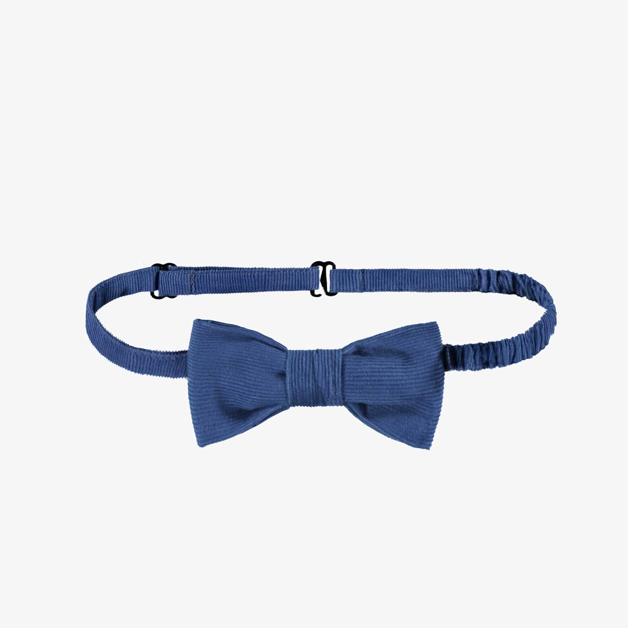Nœud papillon bleu en velours côtelé, enfant