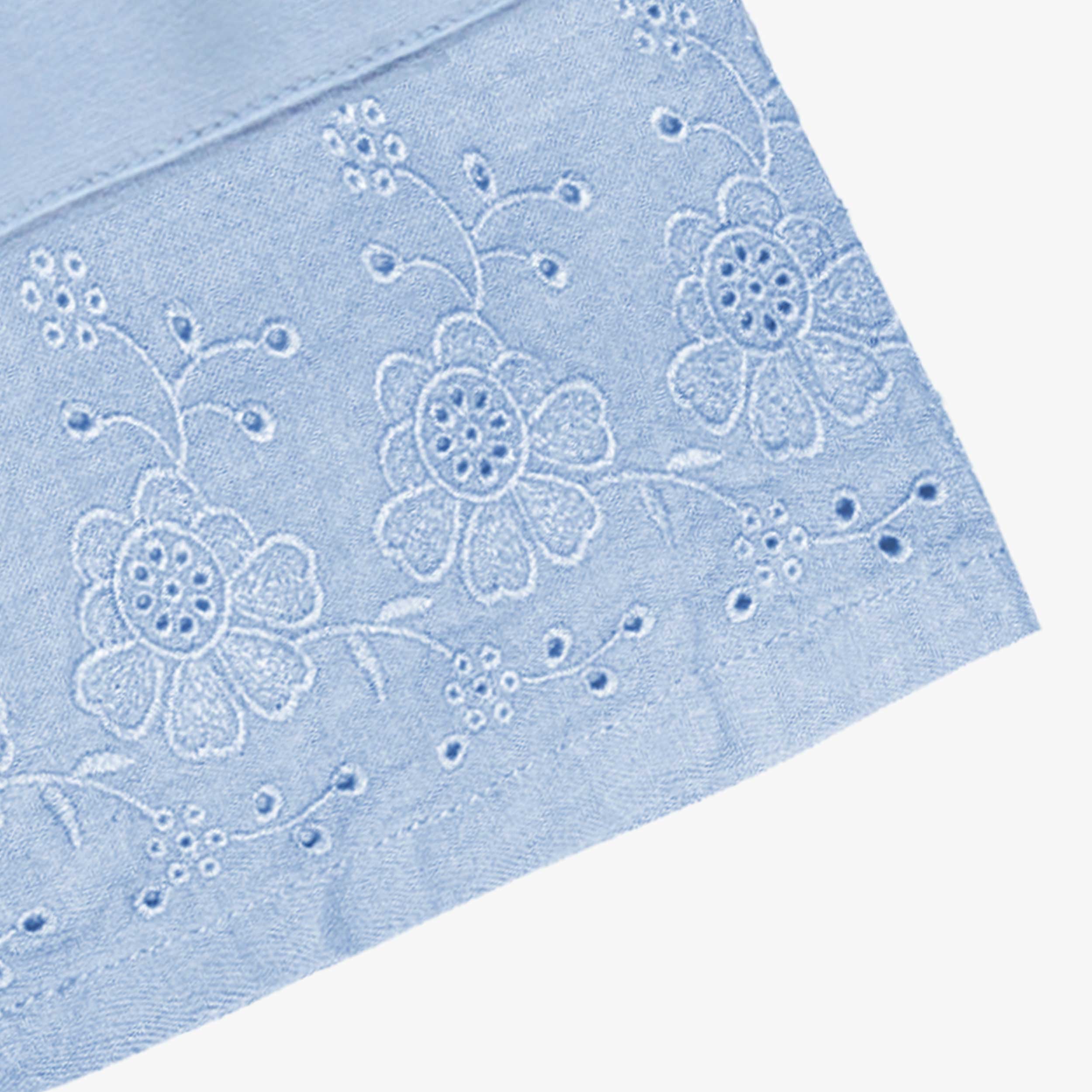 Pantalon bleu avec broderie anglaise, enfant - Image 4