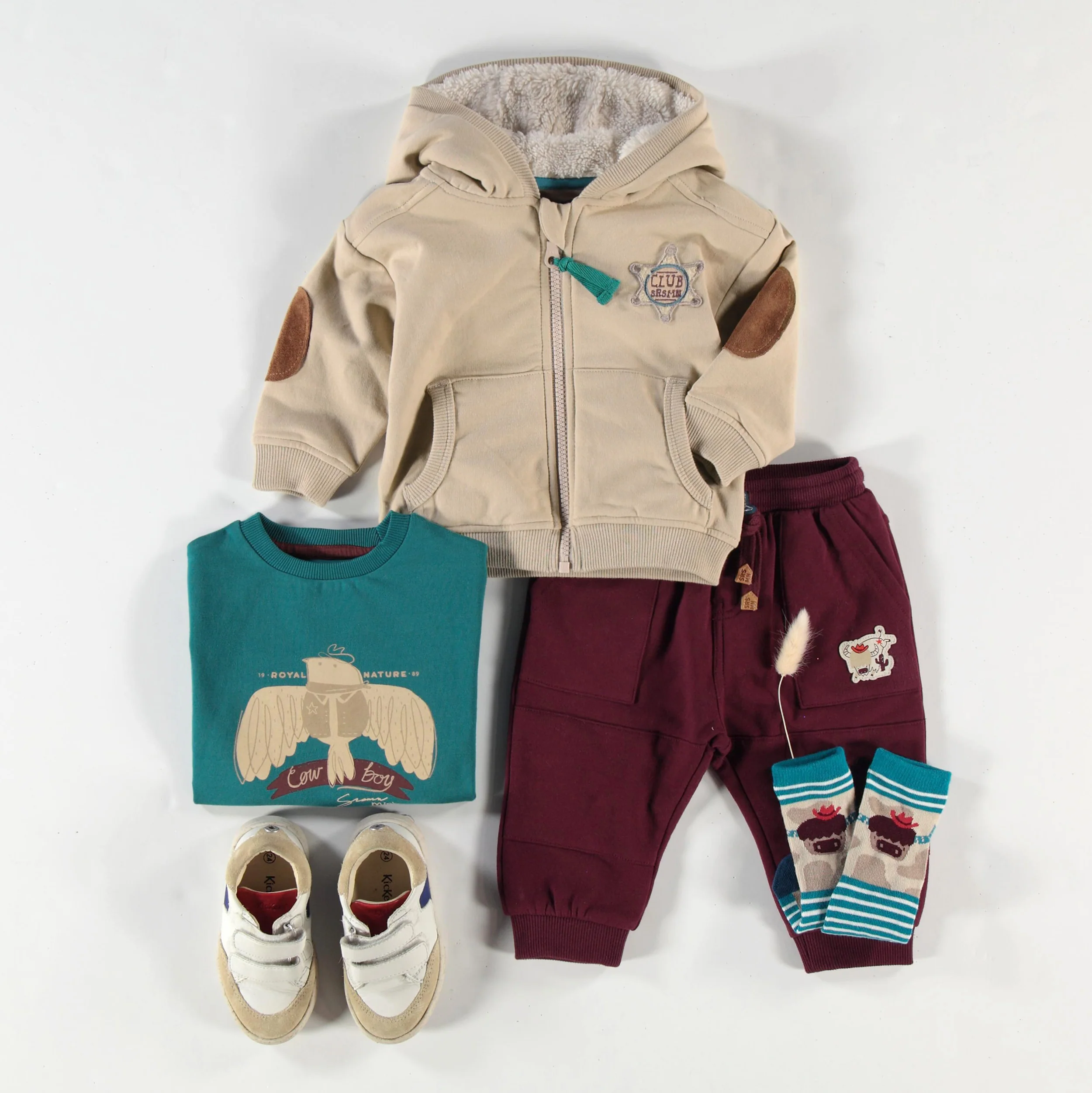 Pantalon bourgogne style jogger, bébé - Image 3