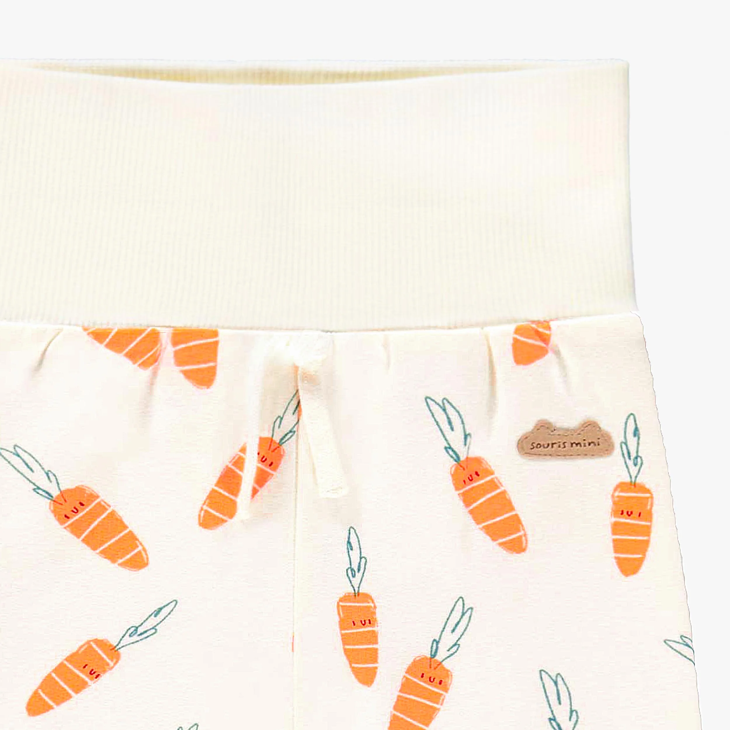 Pantalon crème à motifs de carottes, naissance - Image 5