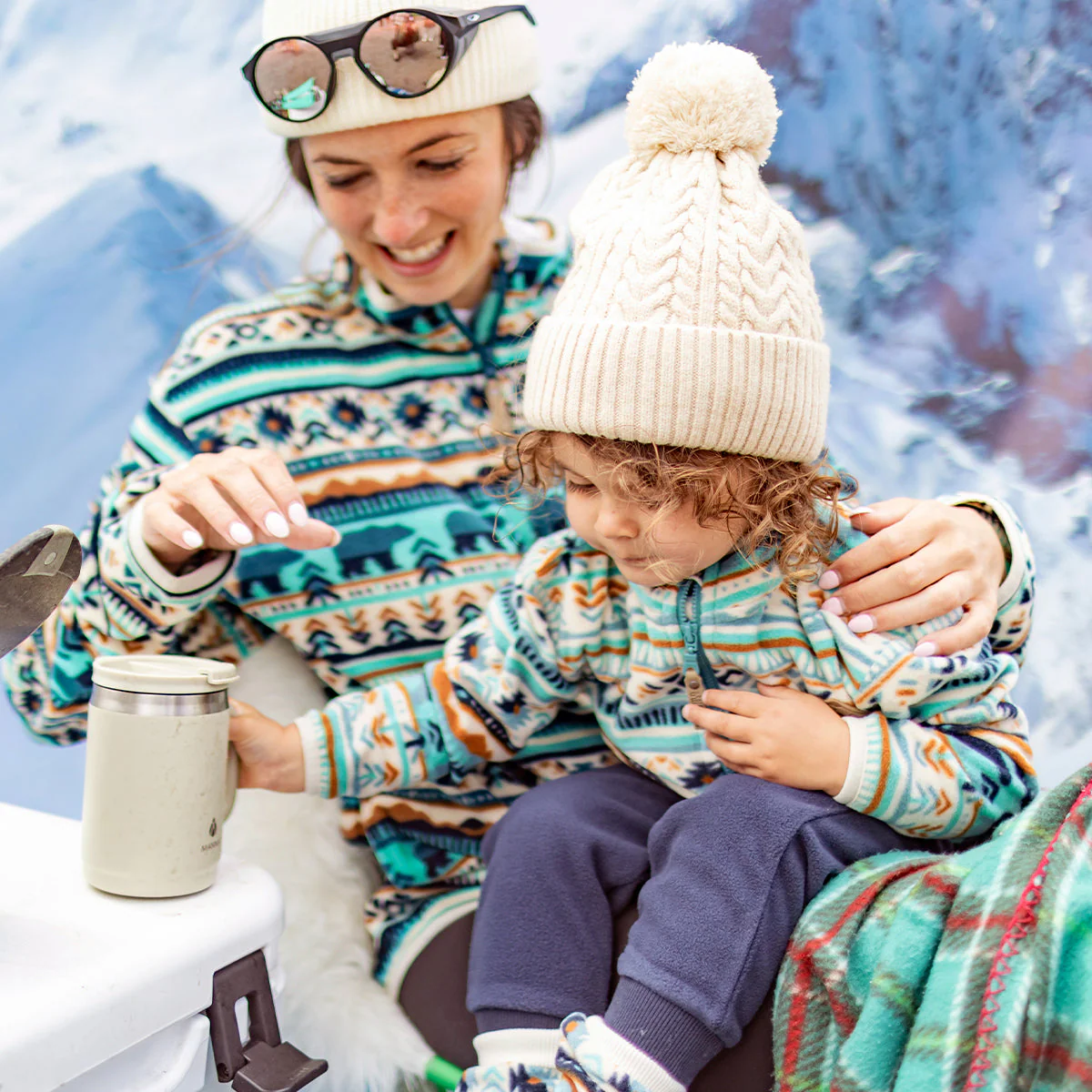Pantalon en polar bleu, bébé - Image 2
