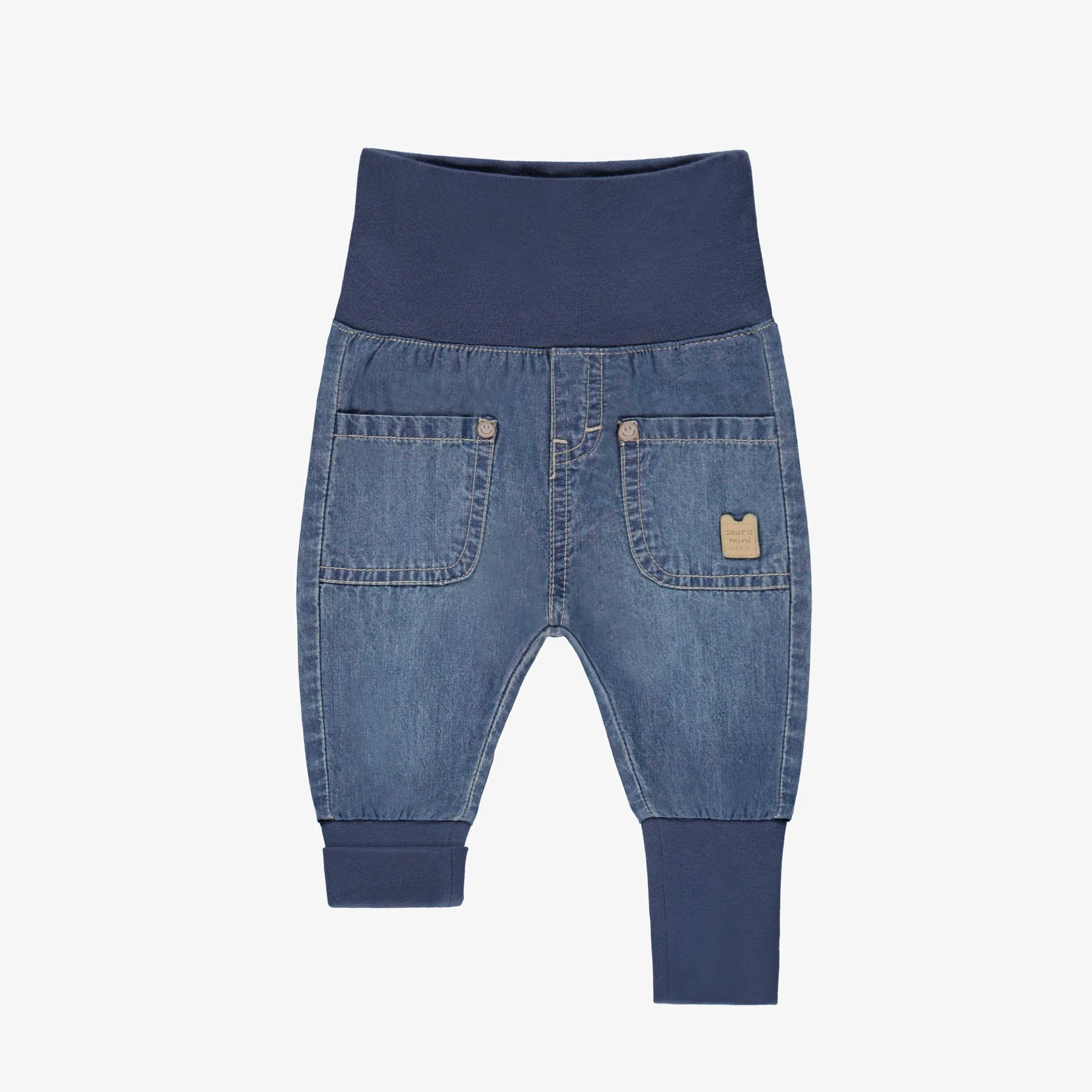 Pantalon évolutif en denim léger, naissance
