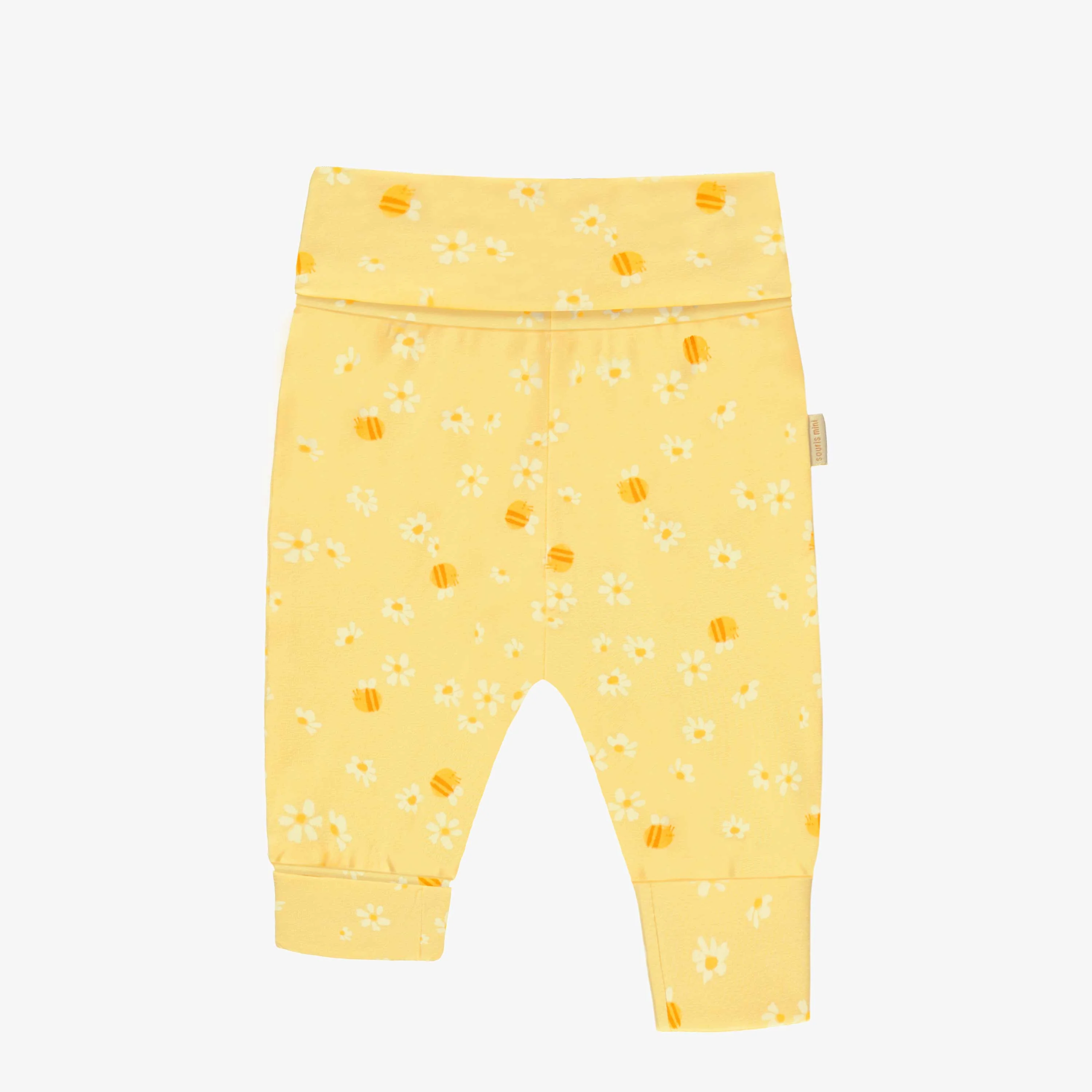 Pantalon évolutif jaune à motif floral, bébé