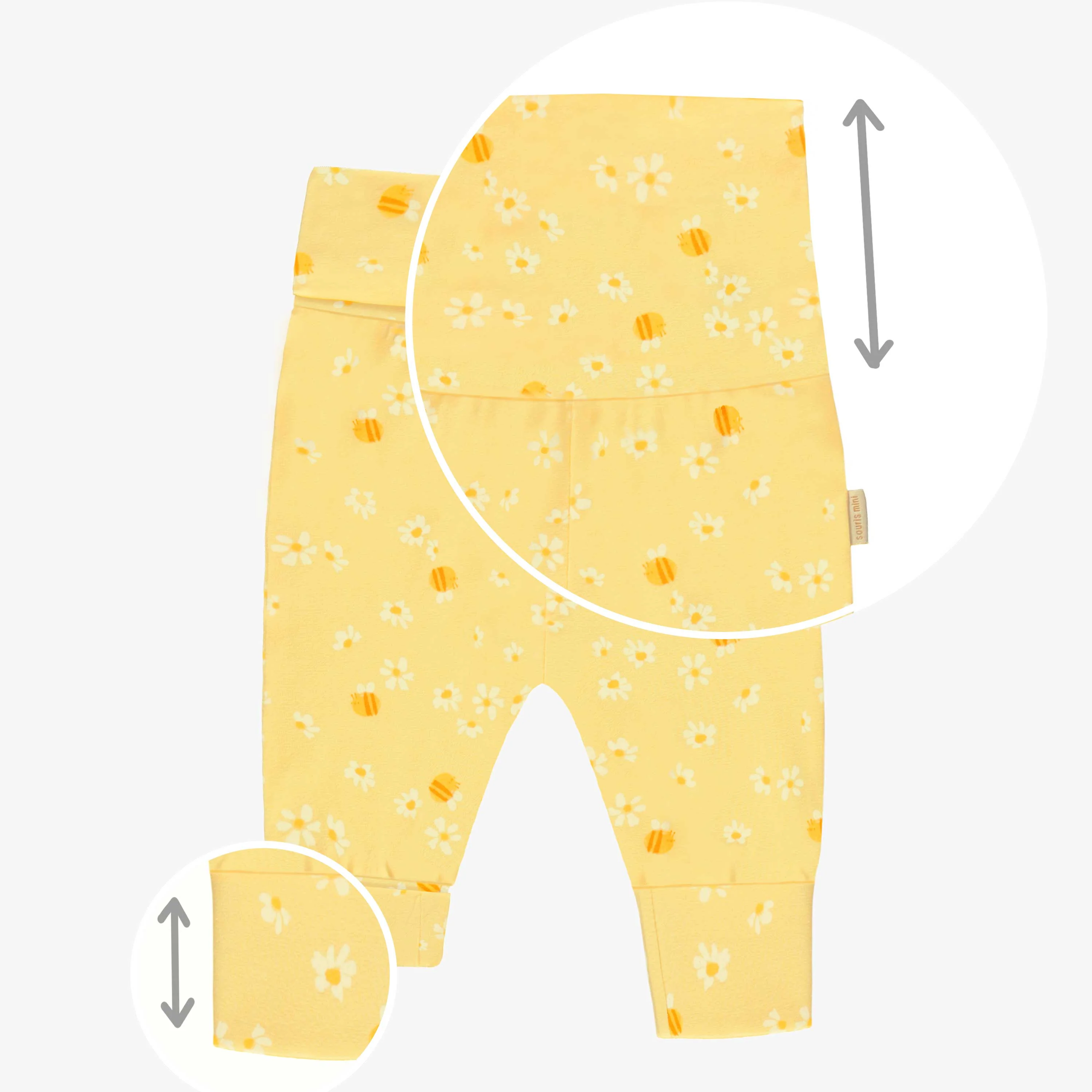 Pantalon évolutif jaune à motif floral, bébé - Image 2