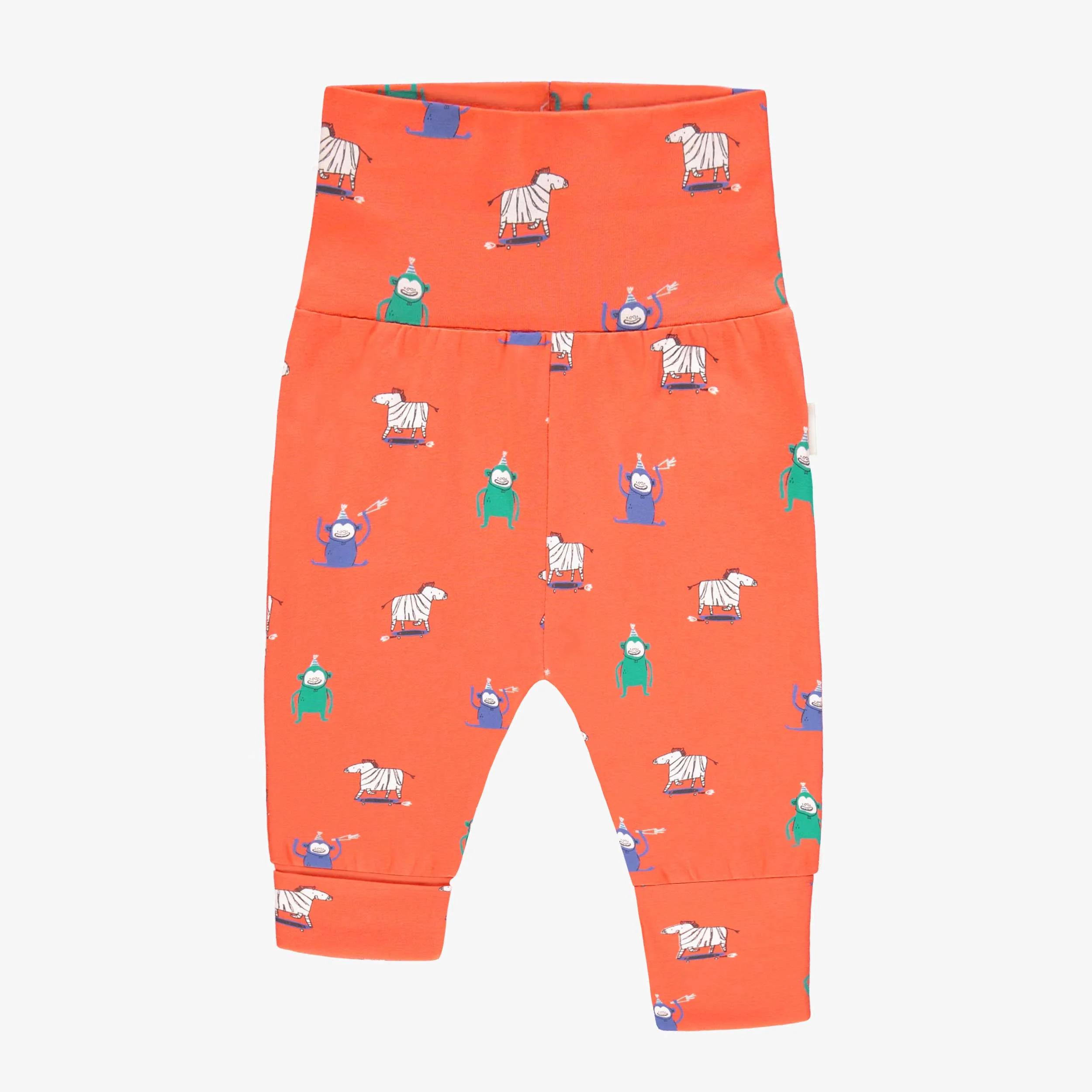 Pantalon évolutif orange à motifs de singes et de zèbres, bébé - Image 2