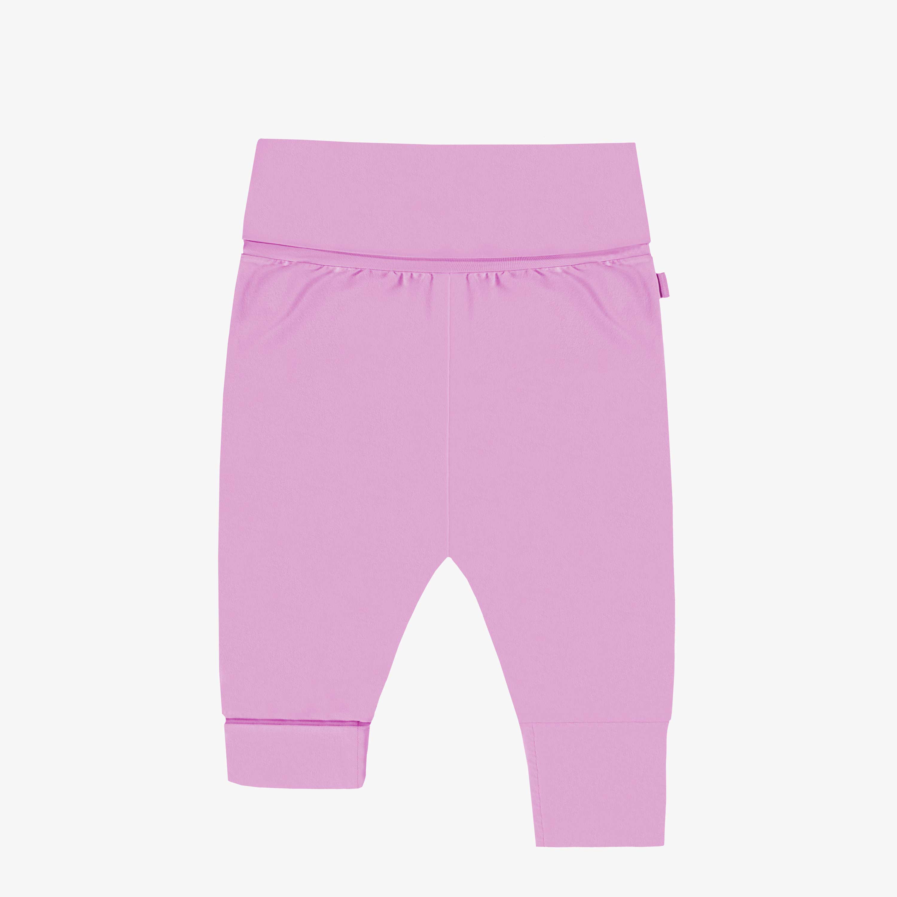 Pantalon évolutif rose violacé uni en jersey extensible, bébé