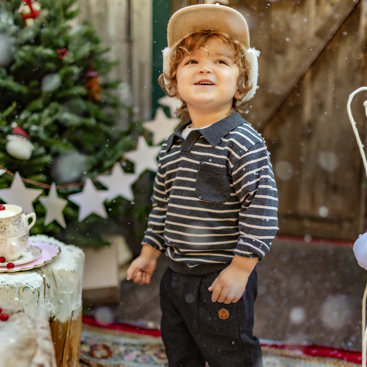 Pantalon gris en flanelle, bébé - Image 3