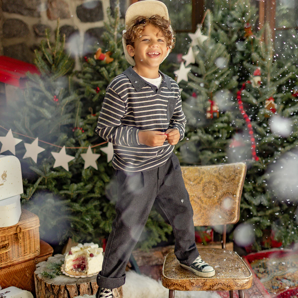 Pantalon gris en flanelle, enfant - Image 2