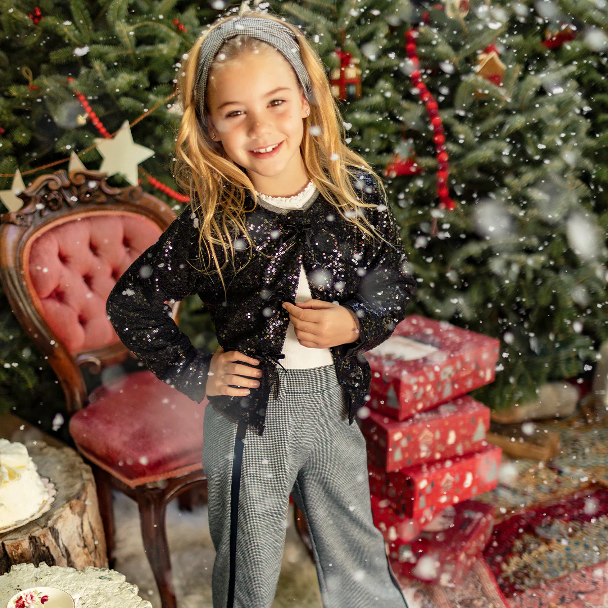 Pantalon à motif pied-de-poule, enfant - Image 3