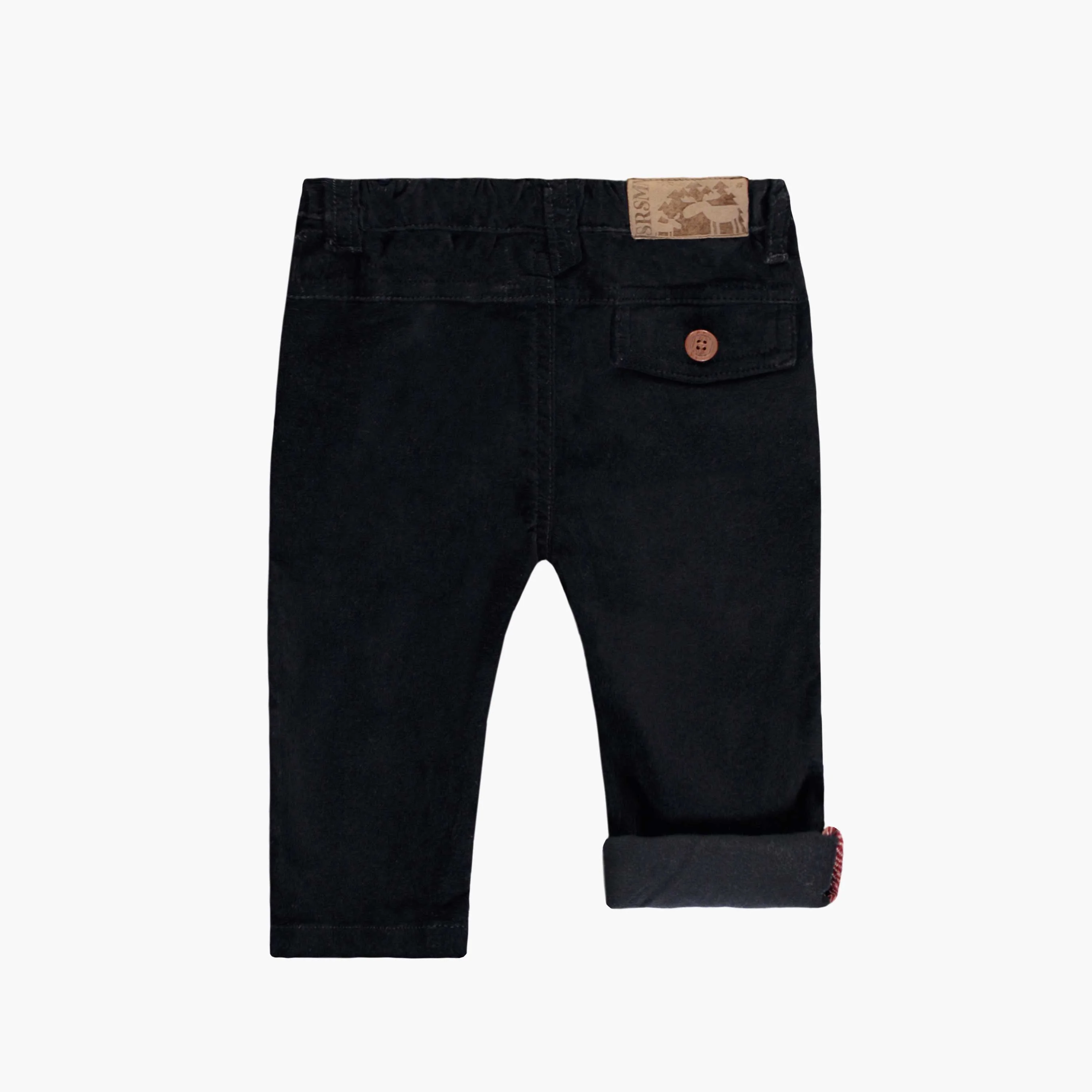 Pantalon noir de coupe régulière en velours, bébé - Image 2