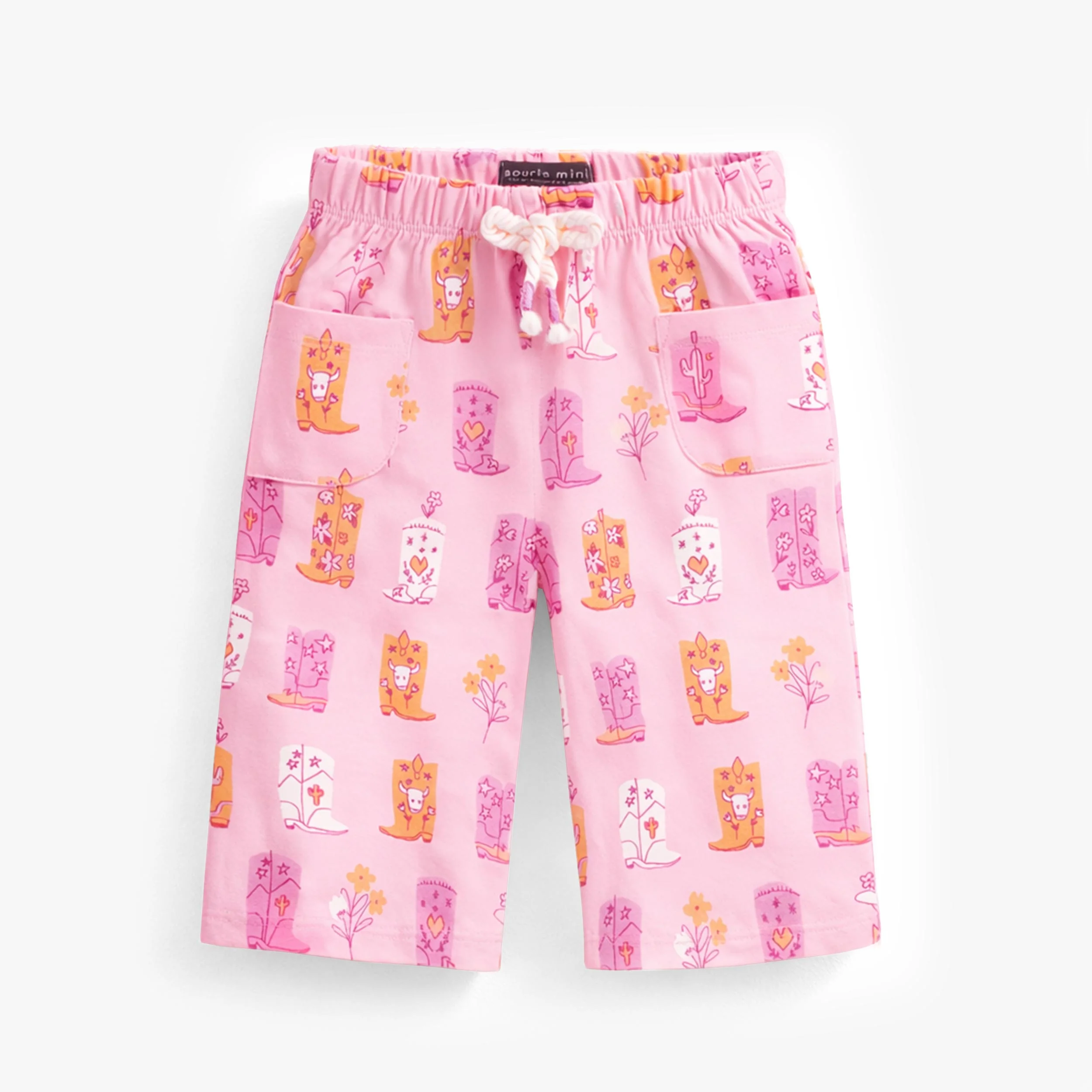 Pantalon rose à motifs bottes de cowboy, bébé