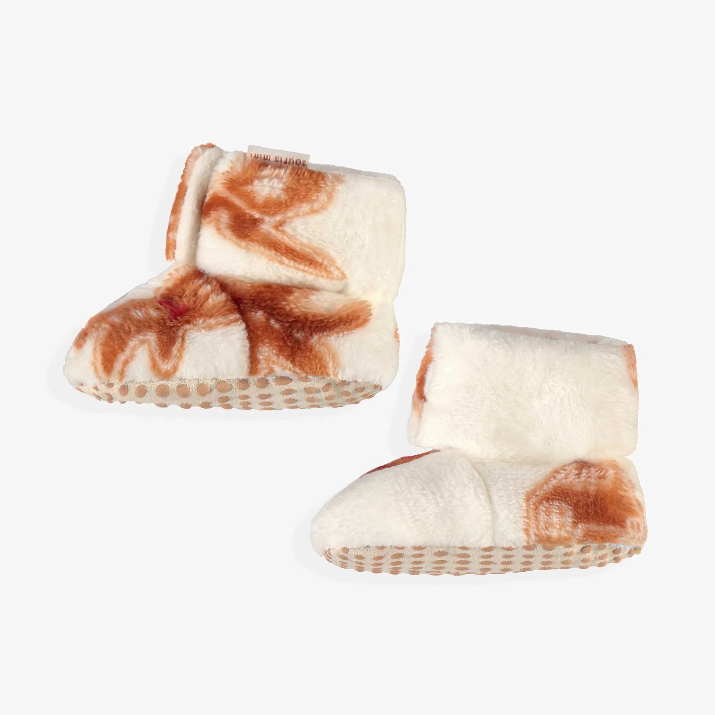 Pantoufles crème à motifs pain d’épices, bébé - Image 4