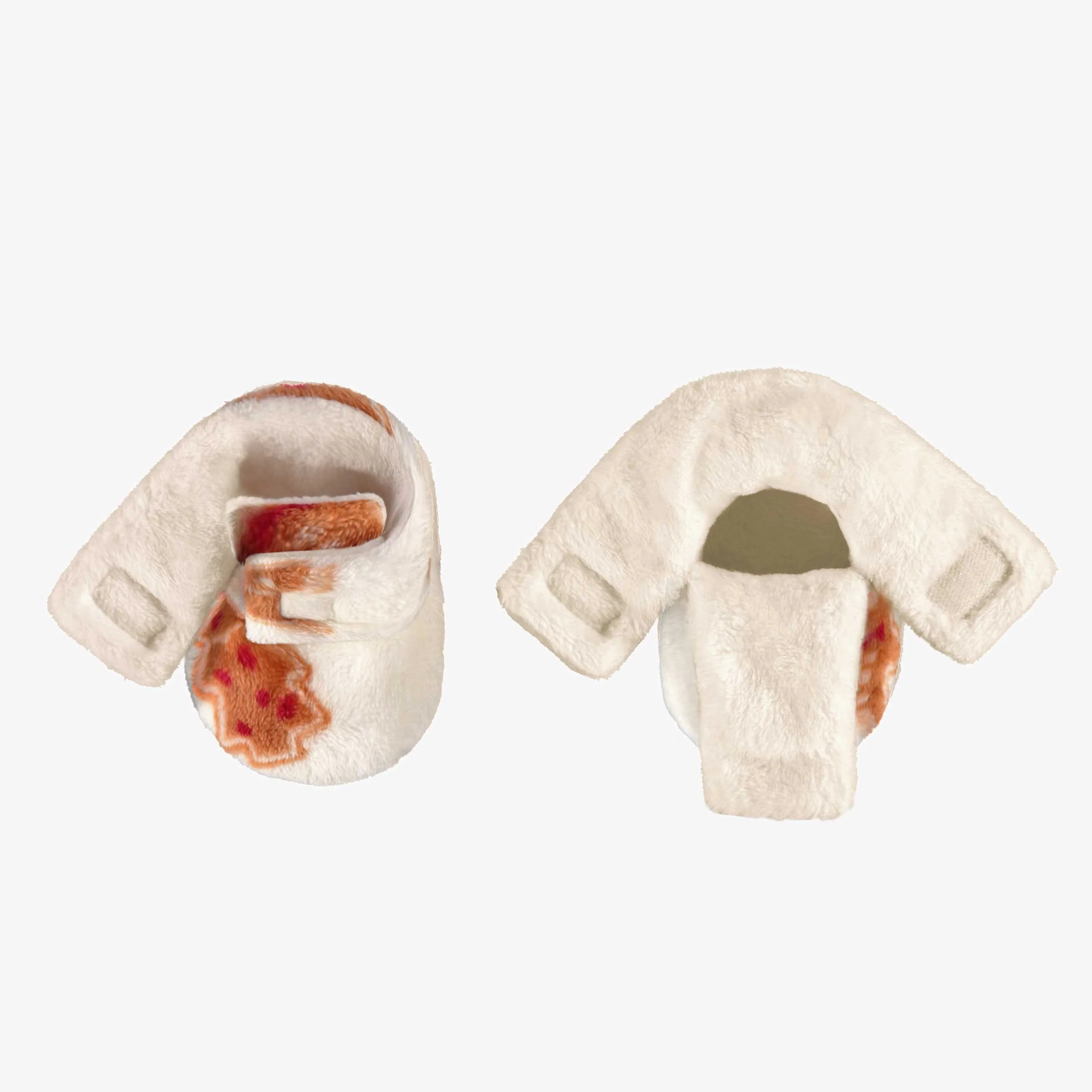 Pantoufles crème à motifs pain d’épices, bébé - Image 5