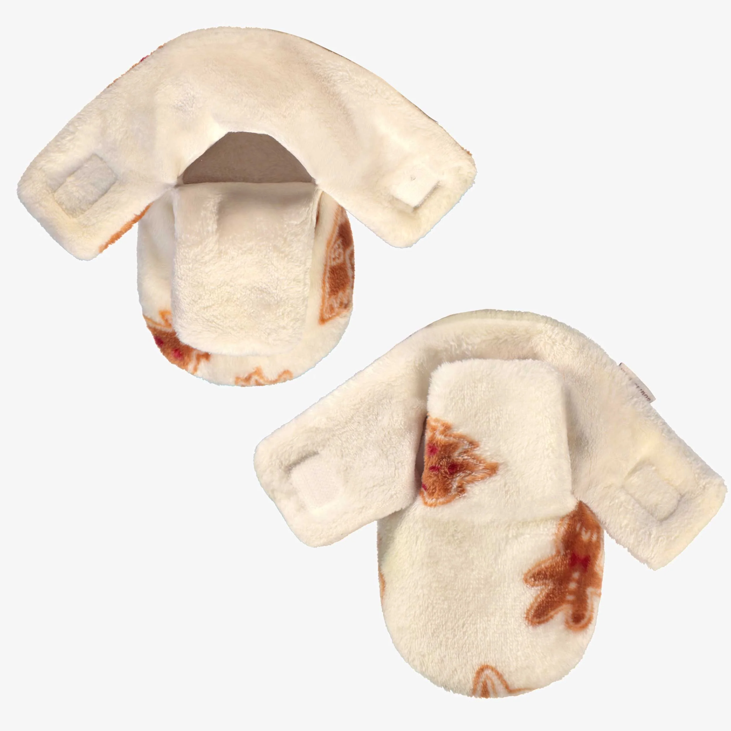 Pantoufles crème à motifs pain d’épices, enfant - Image 4