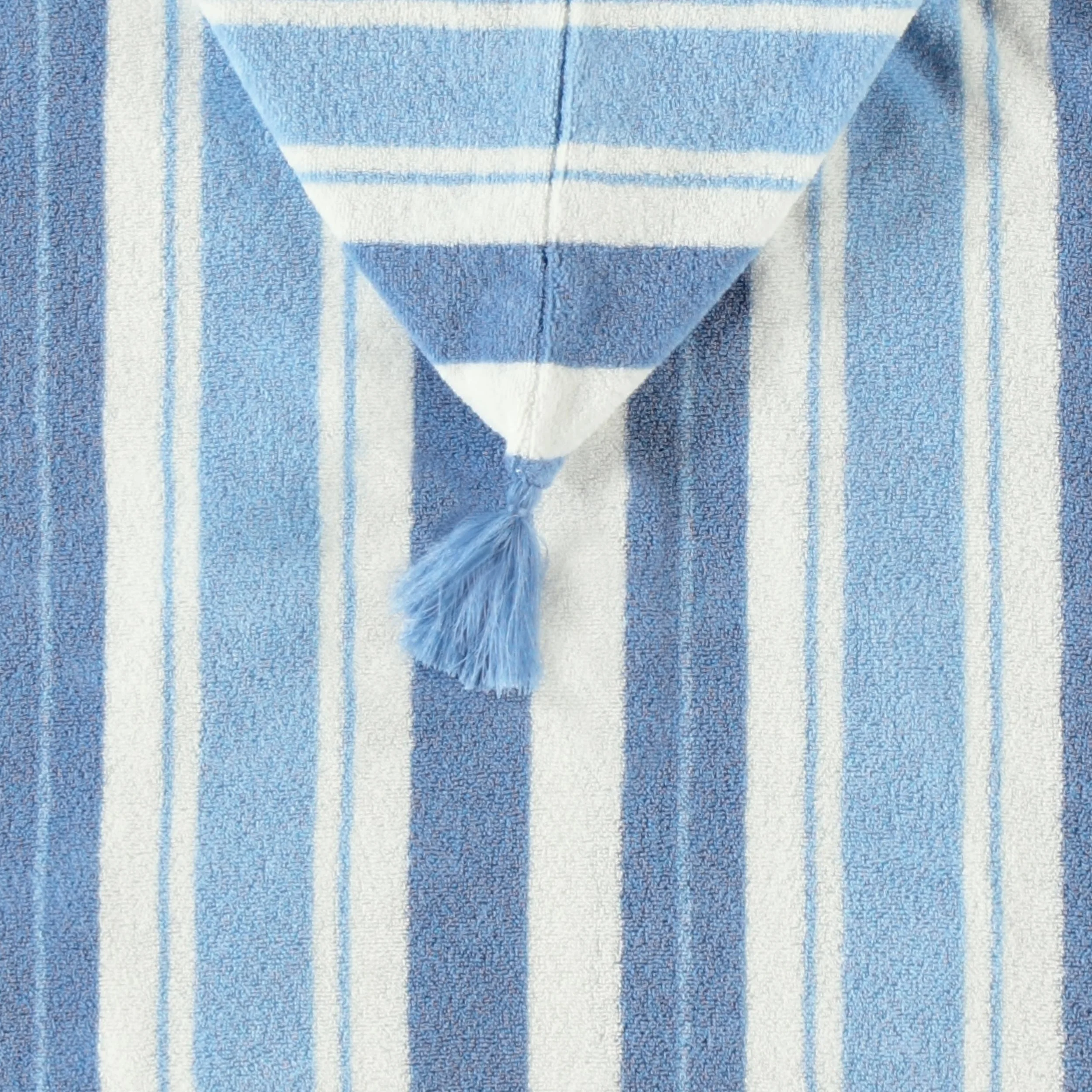Poncho de plage blanc à rayures bleues, bébé - Image 4