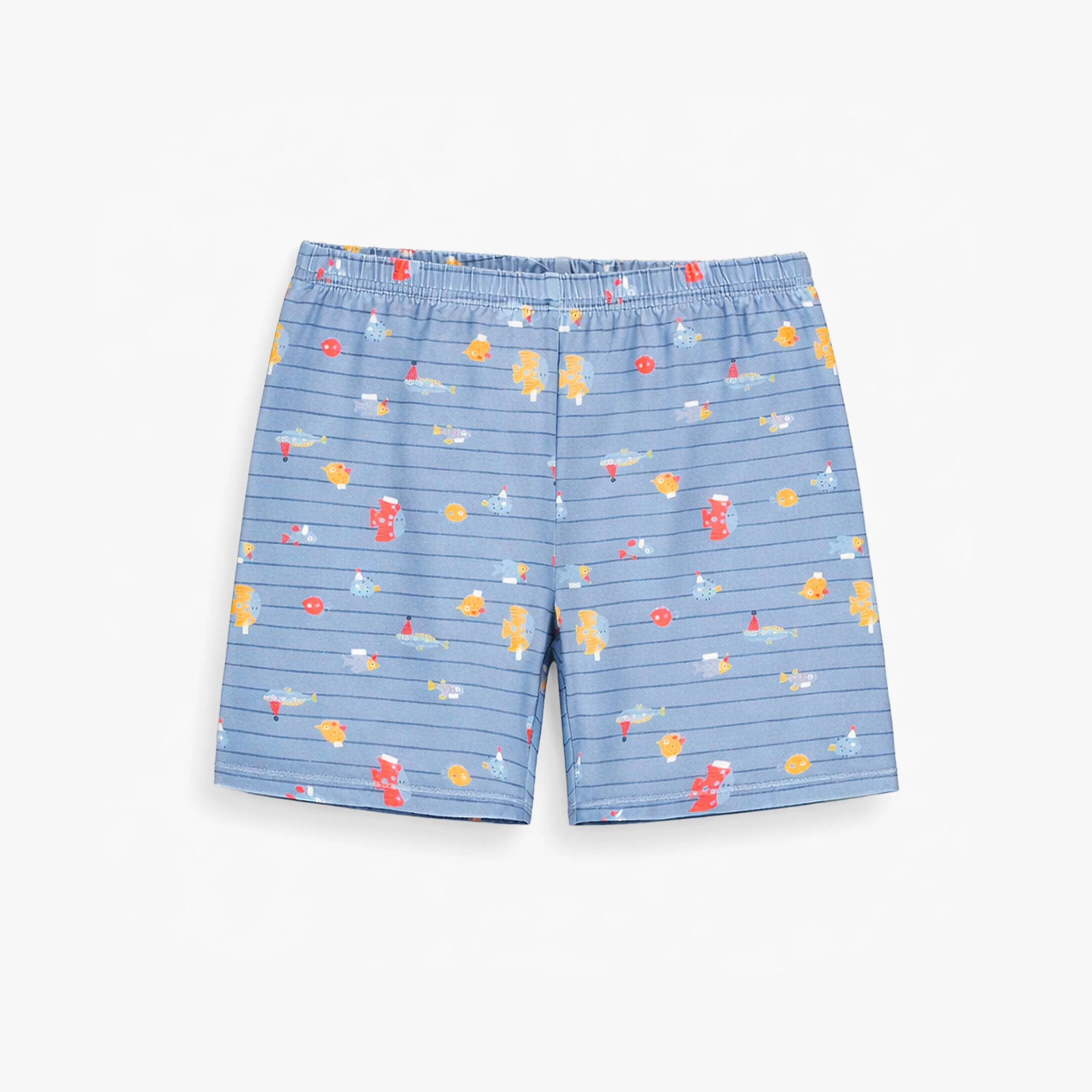 Pyjama deux pièces bleu à rayures et motifs de poisson, enfant - Image 8