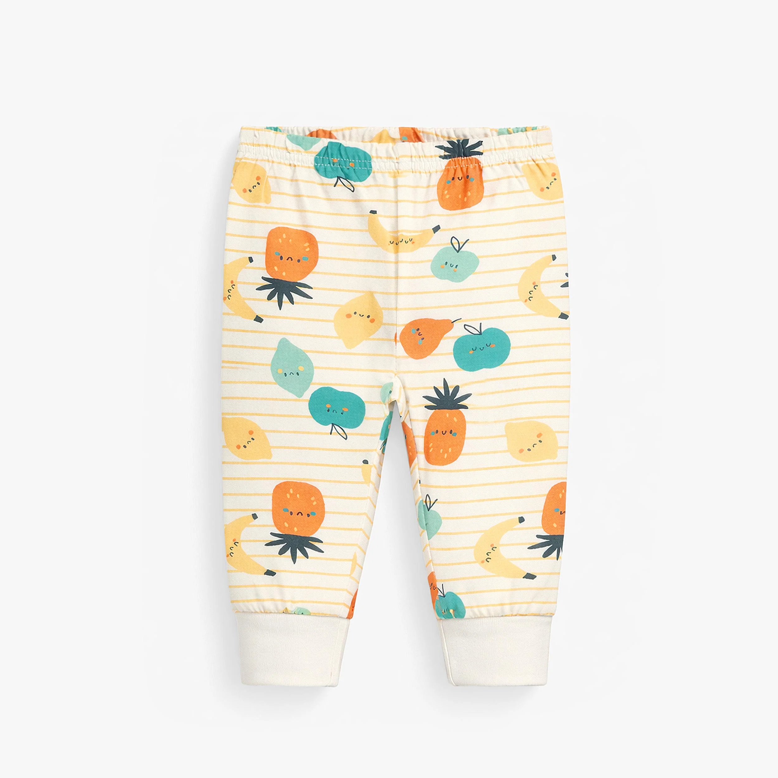Pyjama deux pièces crème à rayures et motifs de fruits, bébé - Image 6