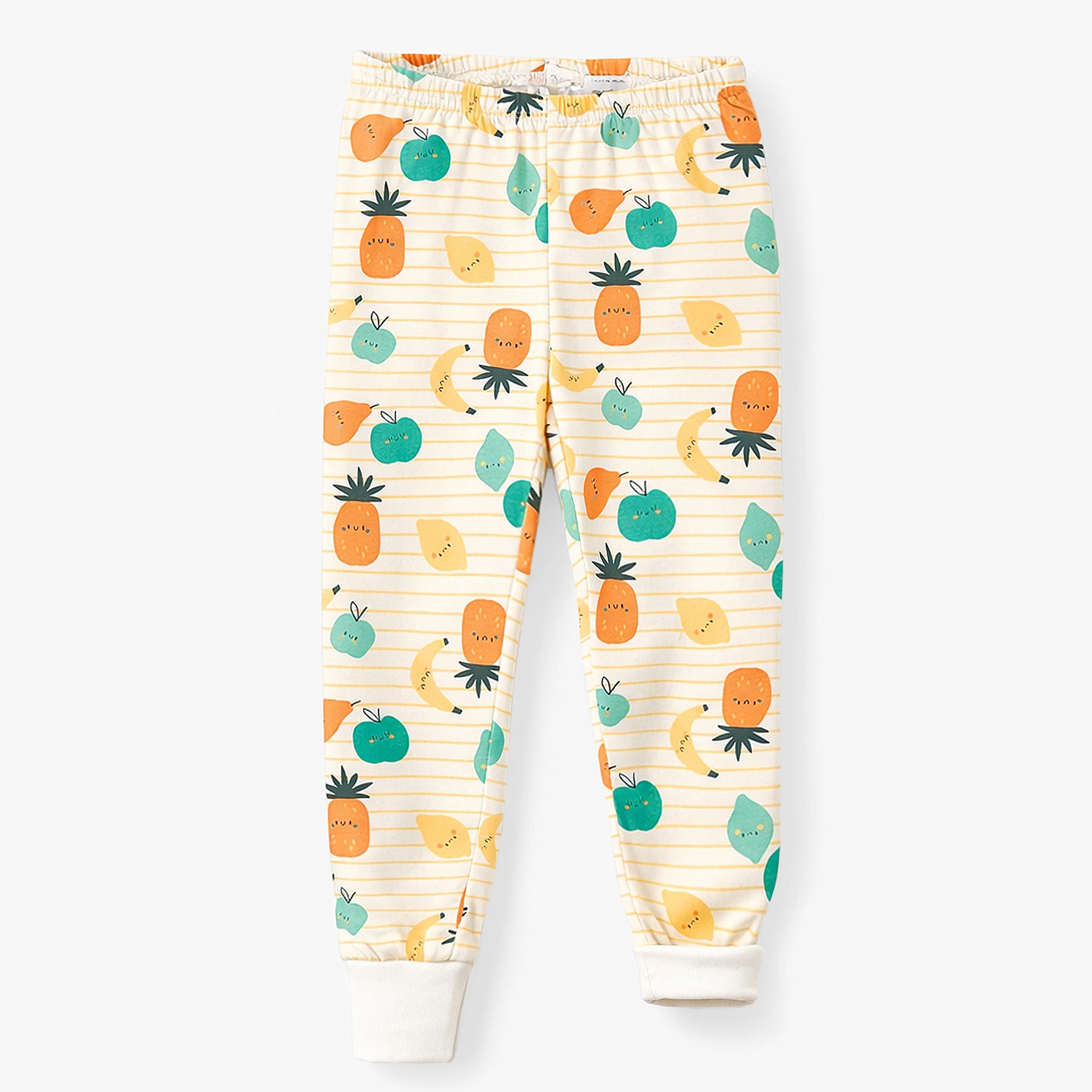 Pyjama deux pièces crème à rayures et motifs de fruits, enfant - Image 6