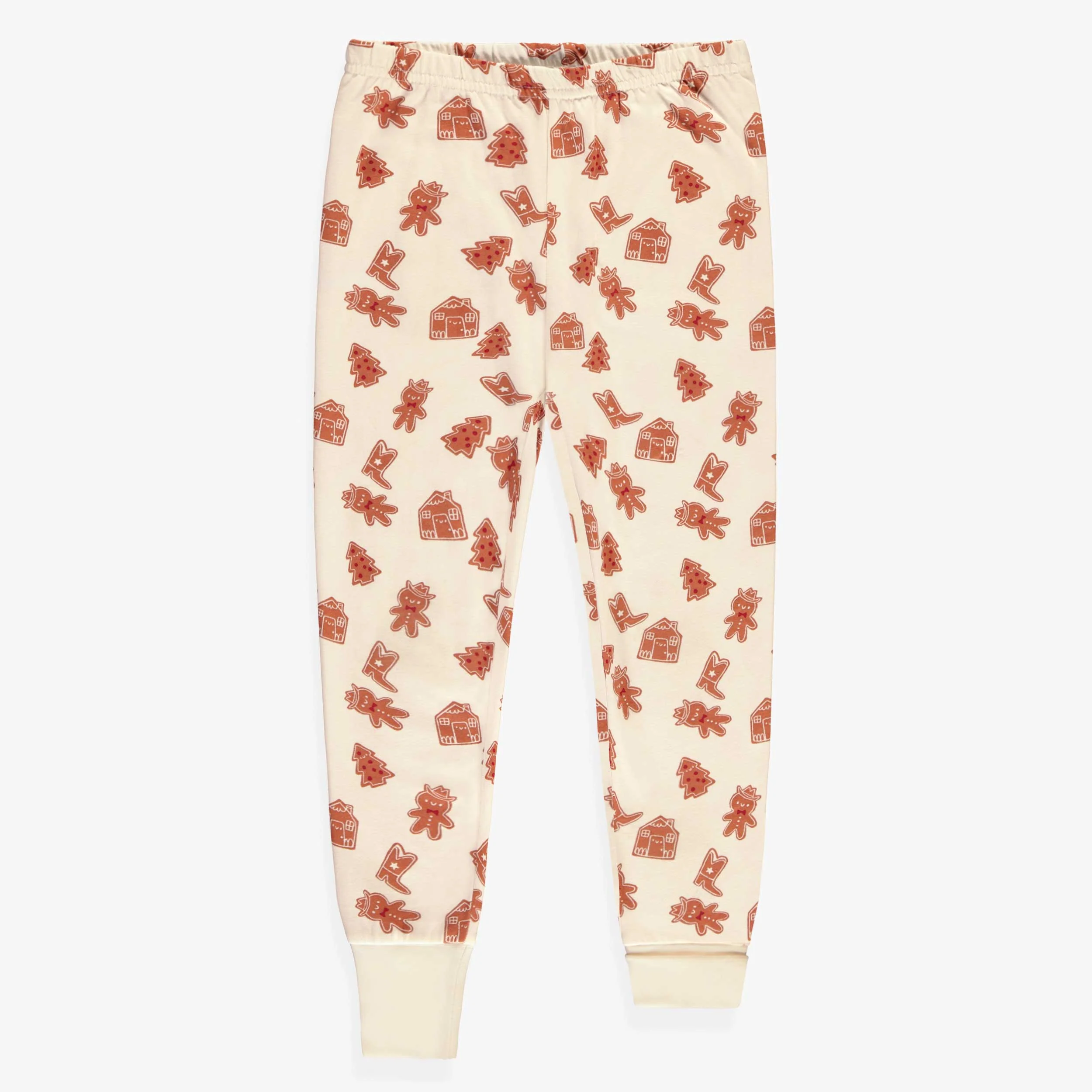 Pyjama deux pièces crème à rayures et motifs pain d’épices, enfant - Image 11