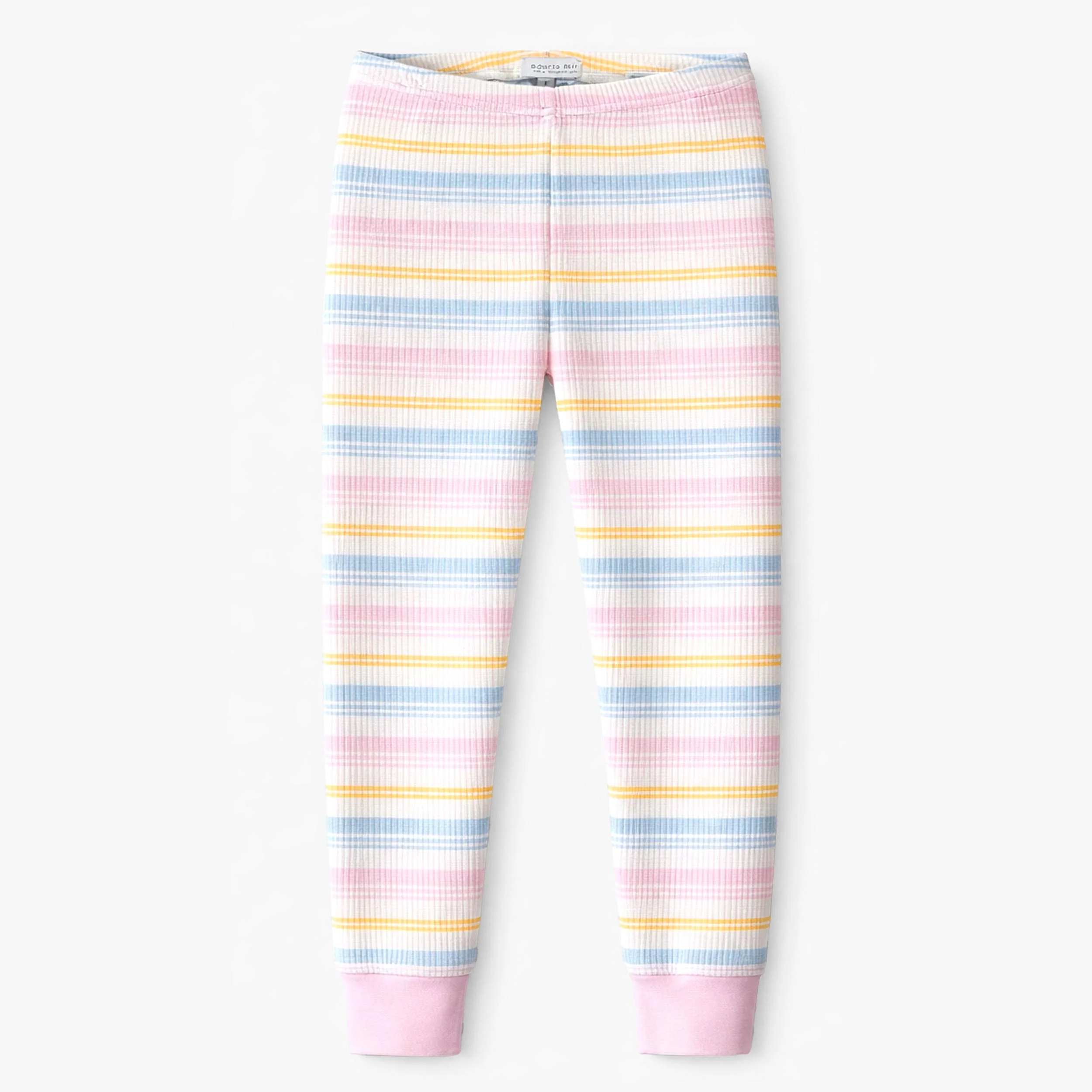 Pyjama deux pièces crème à rayures pastel, enfant - Image 5