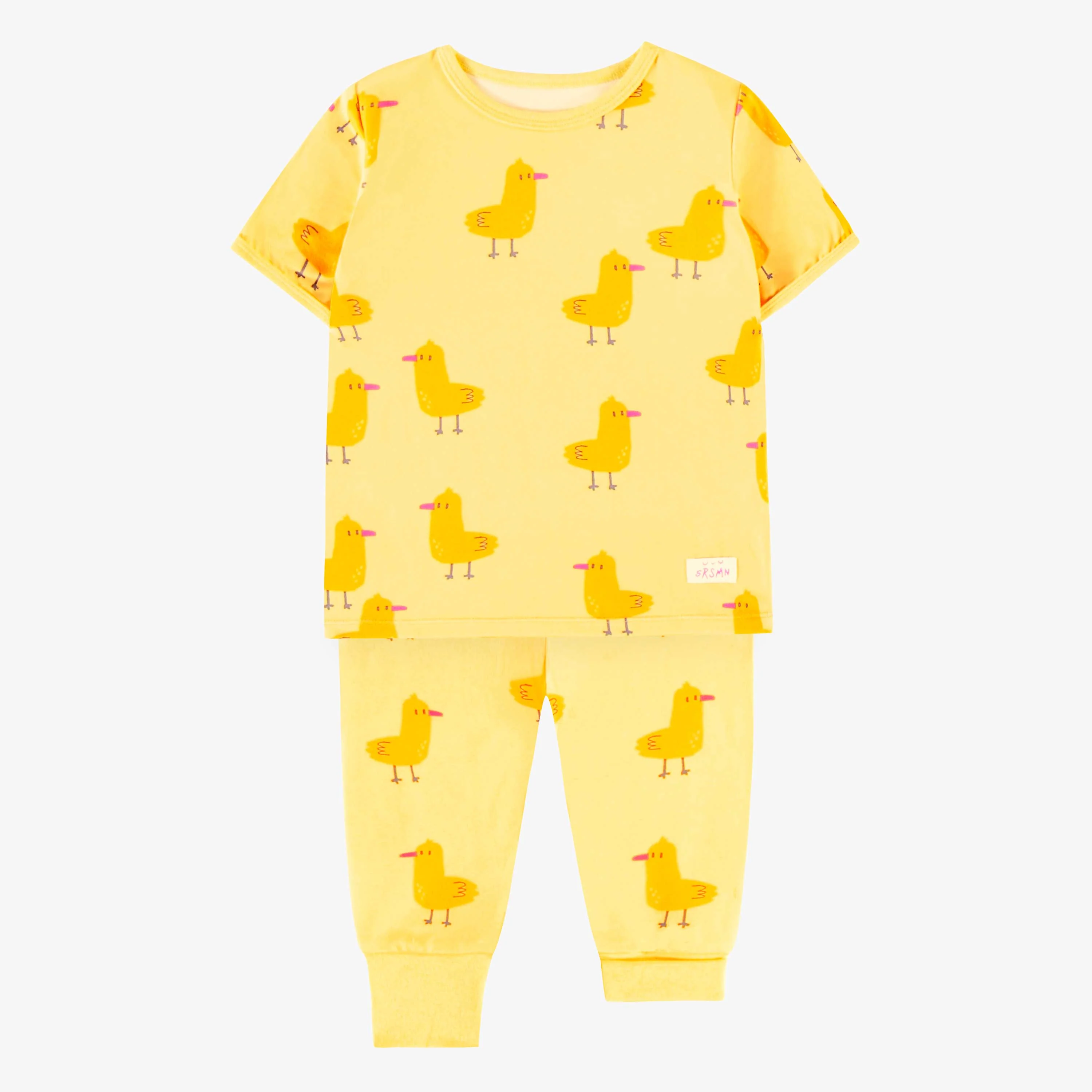 Pyjama deux pièces jaune en jersey extensible à motif de canards, bébé