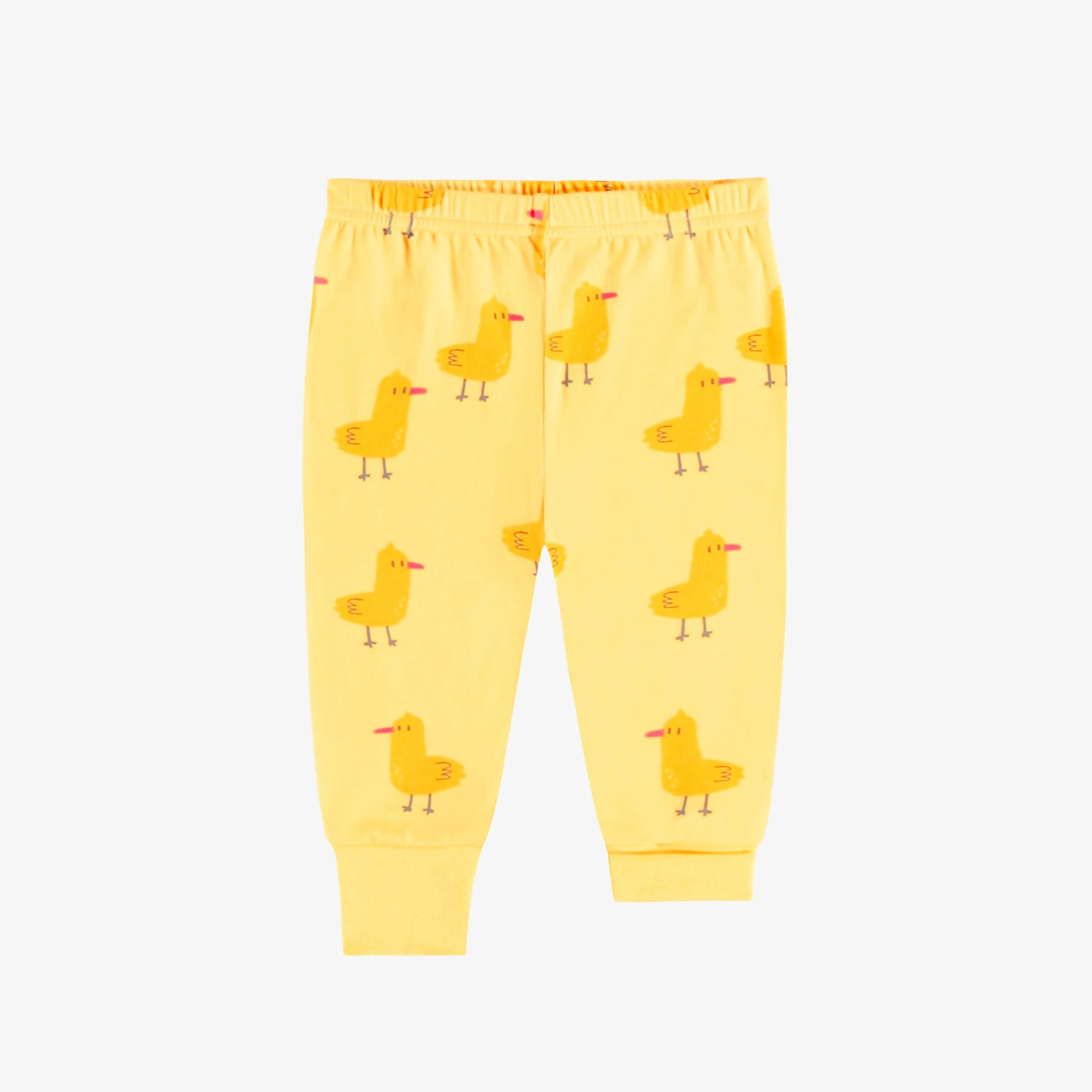 Pyjama deux pièces jaune en jersey extensible à motif de canards, bébé - Image 4