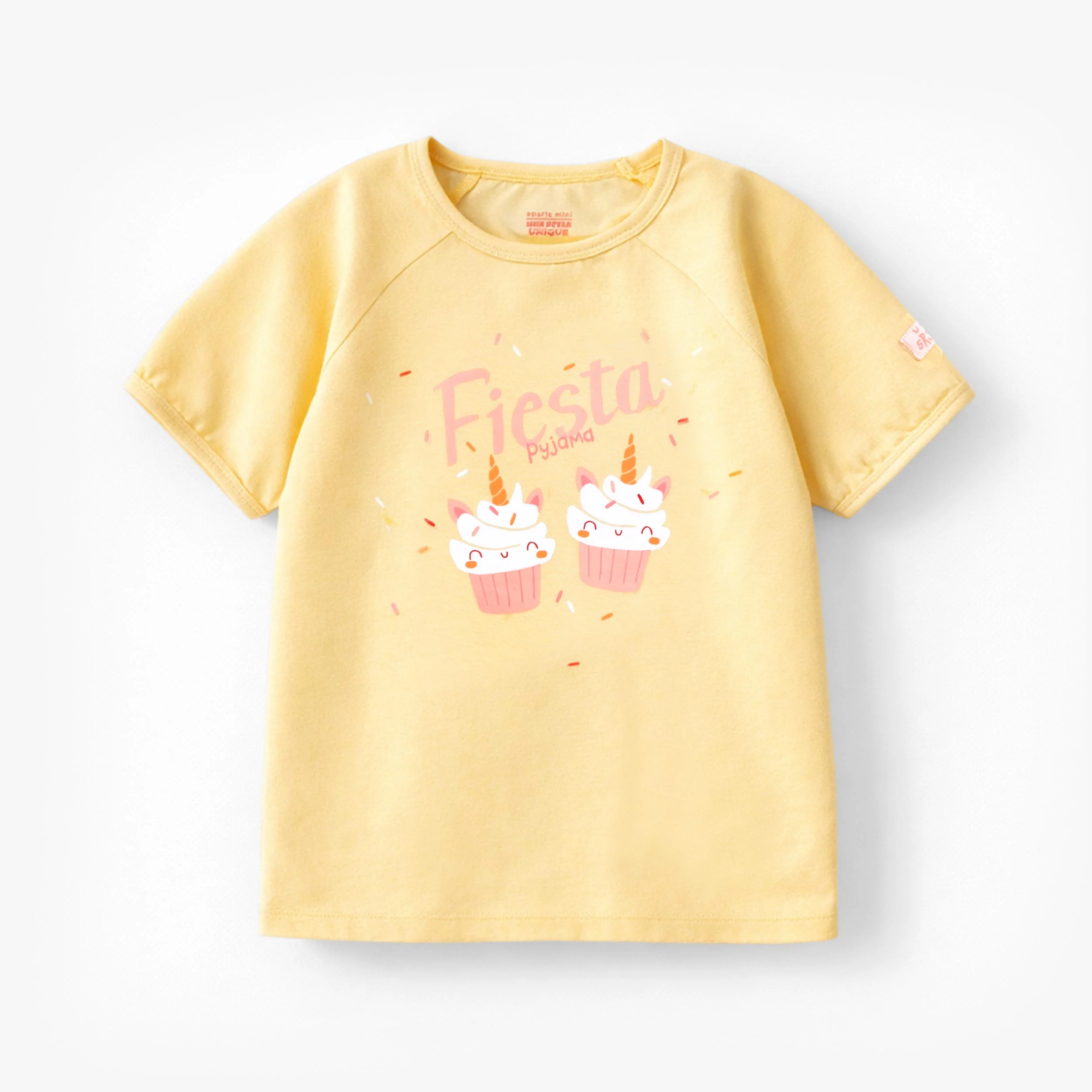 Pyjama deux pièces jaunes à motifs de gâteaux, enfant - Image 7